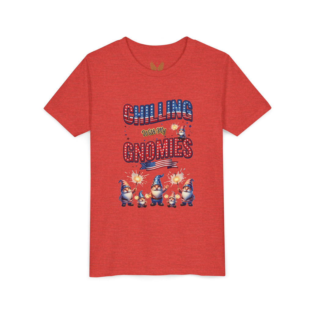 Chilling With My Gnomies Unisex Youth Tee | Patriotic 4th of July, USA 250 Tribute