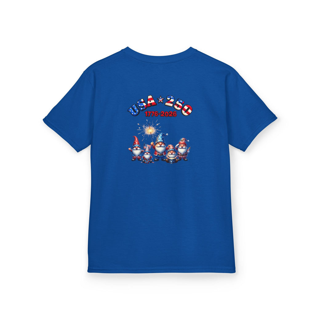 Chilling with My Gnomies Unisex Kids Tee | Patriotic Gnomes Fourth of July, USA 250