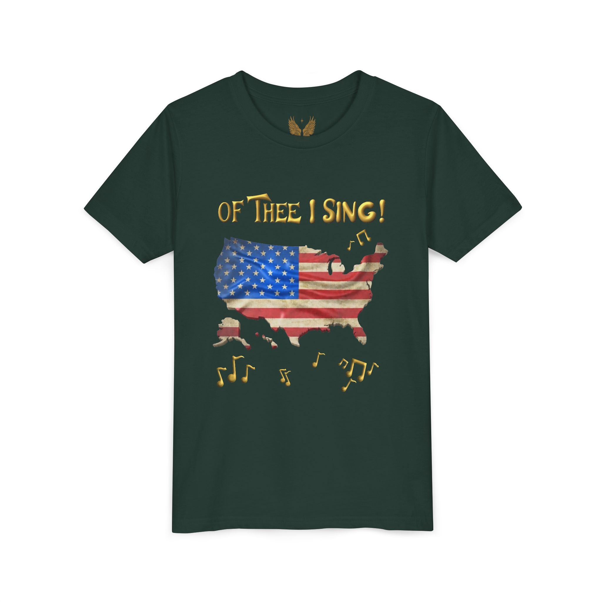 Of Thee I Sing Unisex Youth Tee | Patriotic Stars Stripes, USA 250 Tribute