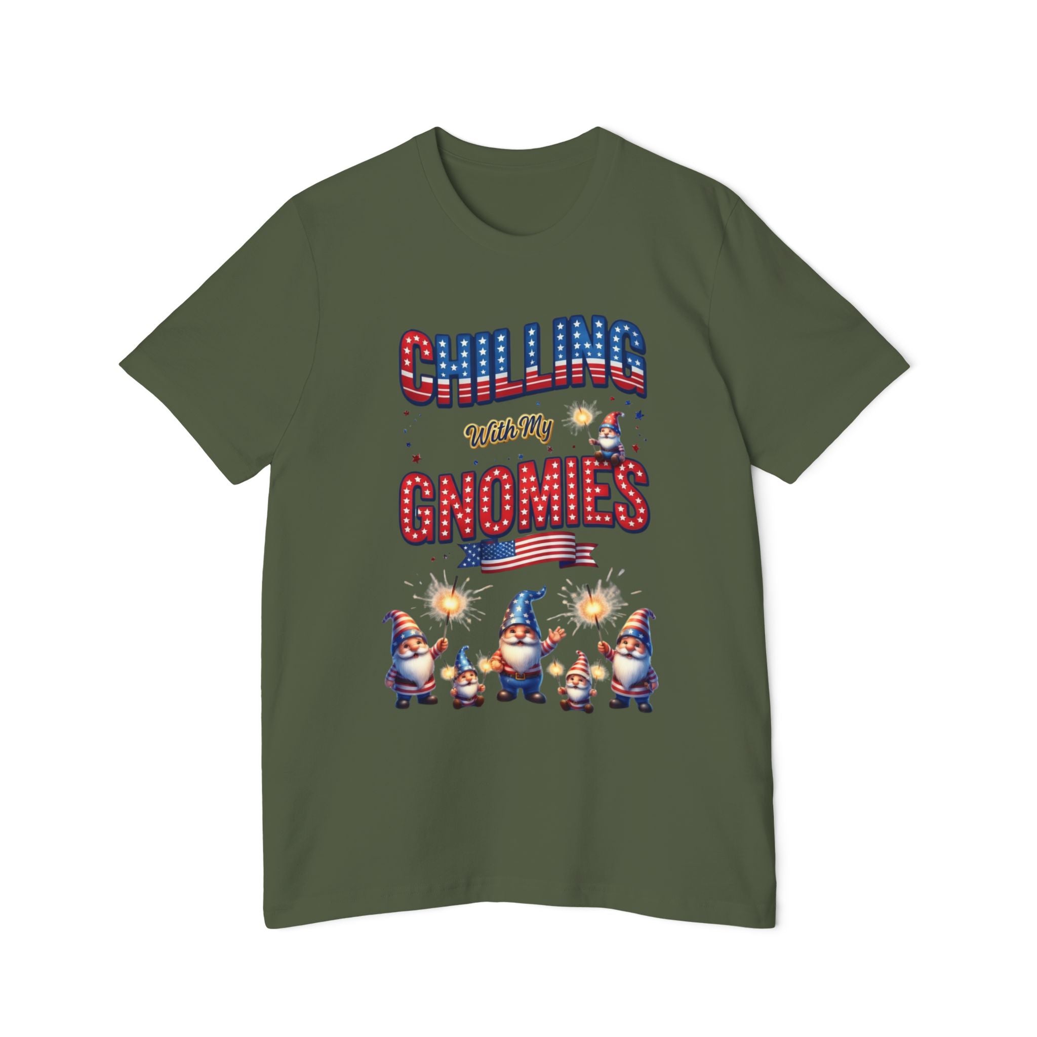 Chilling with My Gnomies Patriotic Unisex T-Shirt | USA 250, 1776-2026