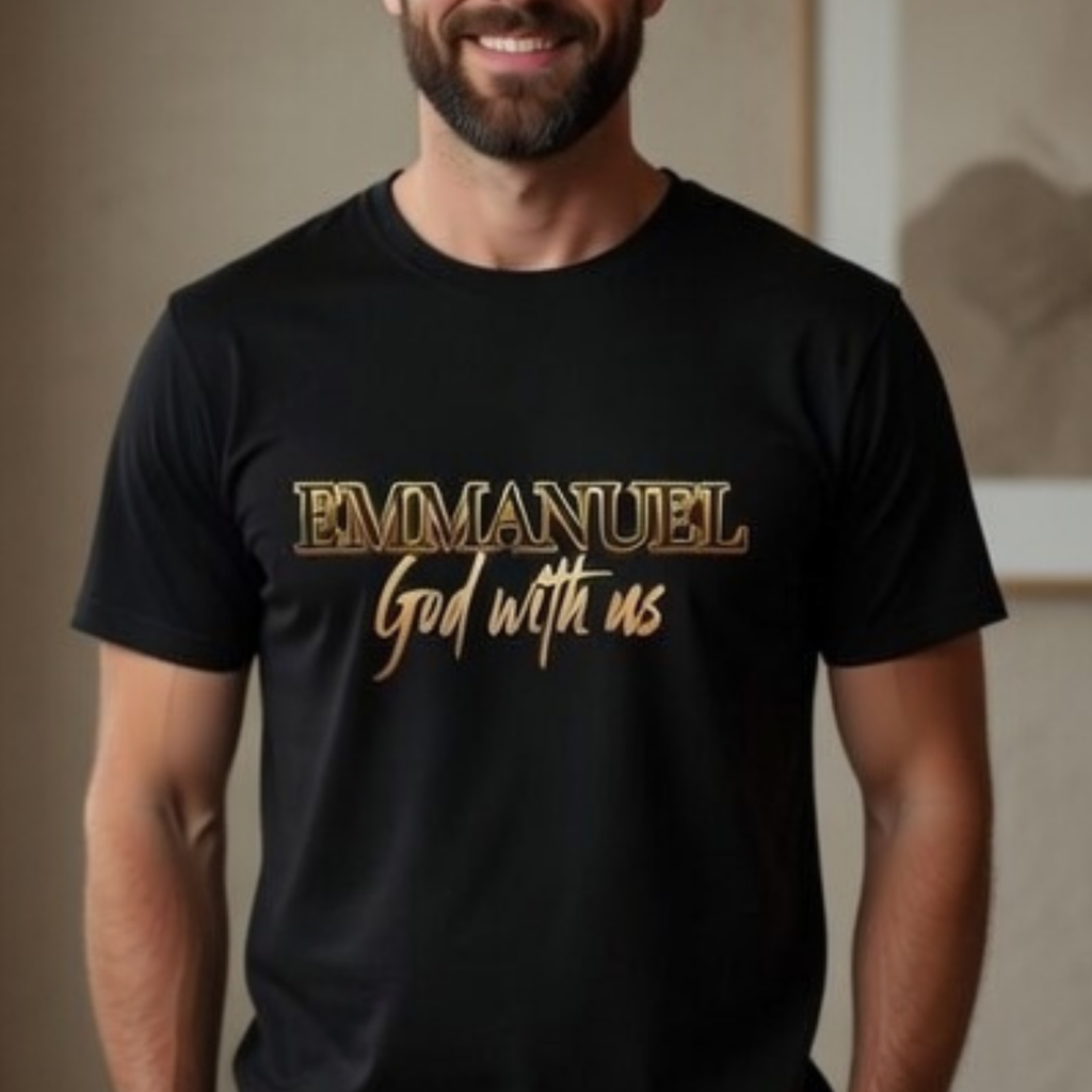 Emmanuel "God with us" Name of God Unisex T-Shirt | Gold Script
