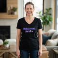 Emmanuel "God With Us" Name of God - Ladies V-Neck T-Shirt | Purple Script