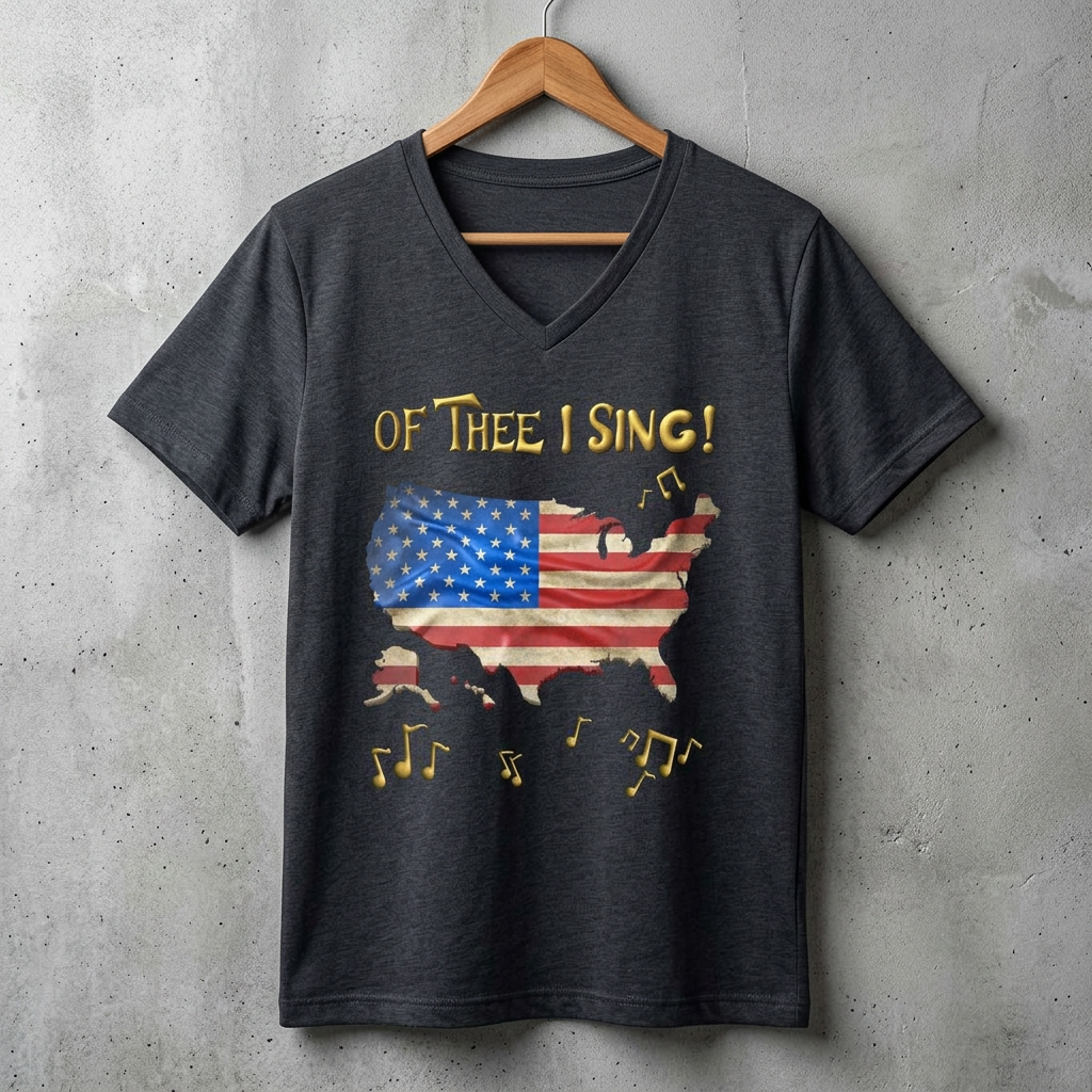 My Country 'Tis of Thee Patriotic Flag Tee | Vintage V-neck