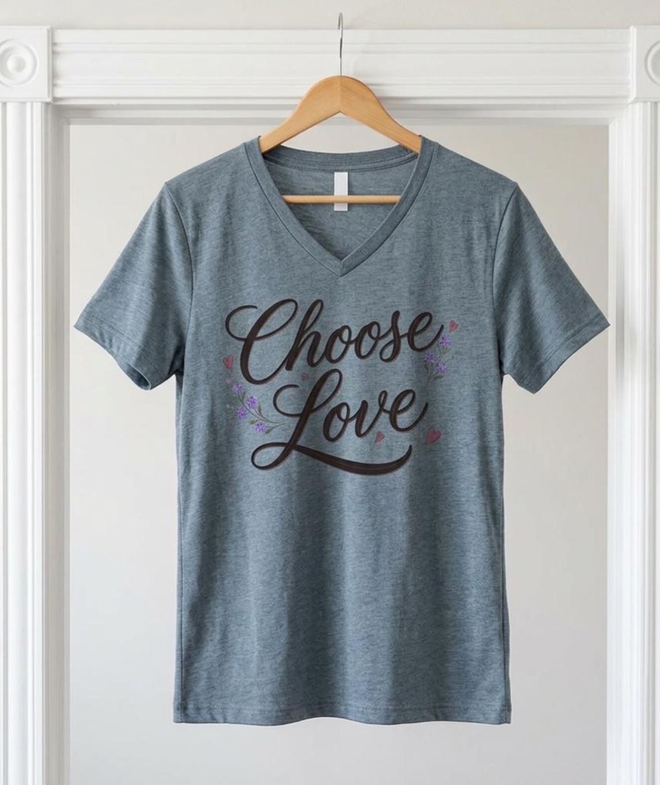 Choose Love Inspirational Ladies V Neck Tee, Kindness and Encouragement