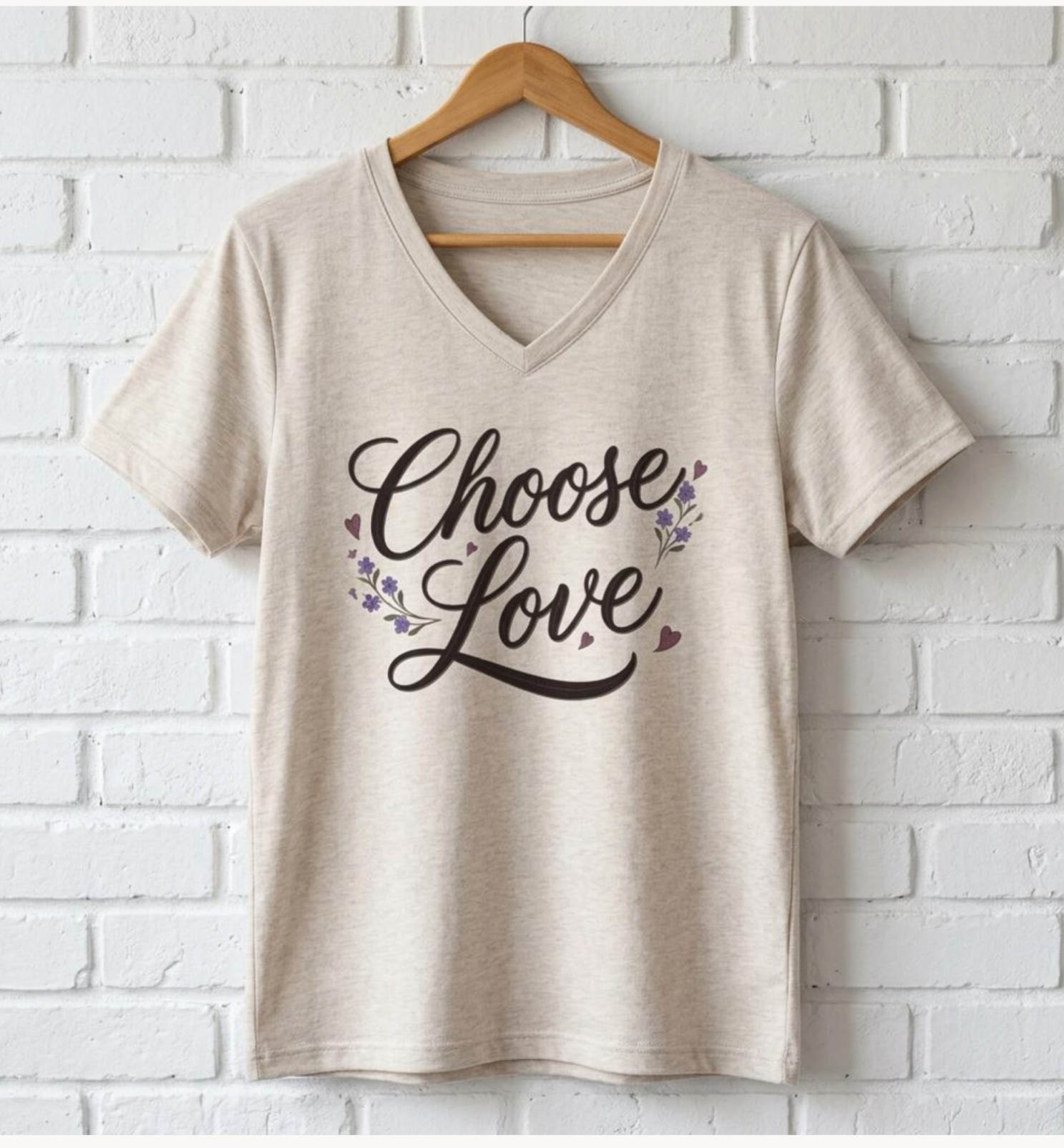 Choose Love Inspirational Ladies V Neck Tee, Kindness and Encouragement