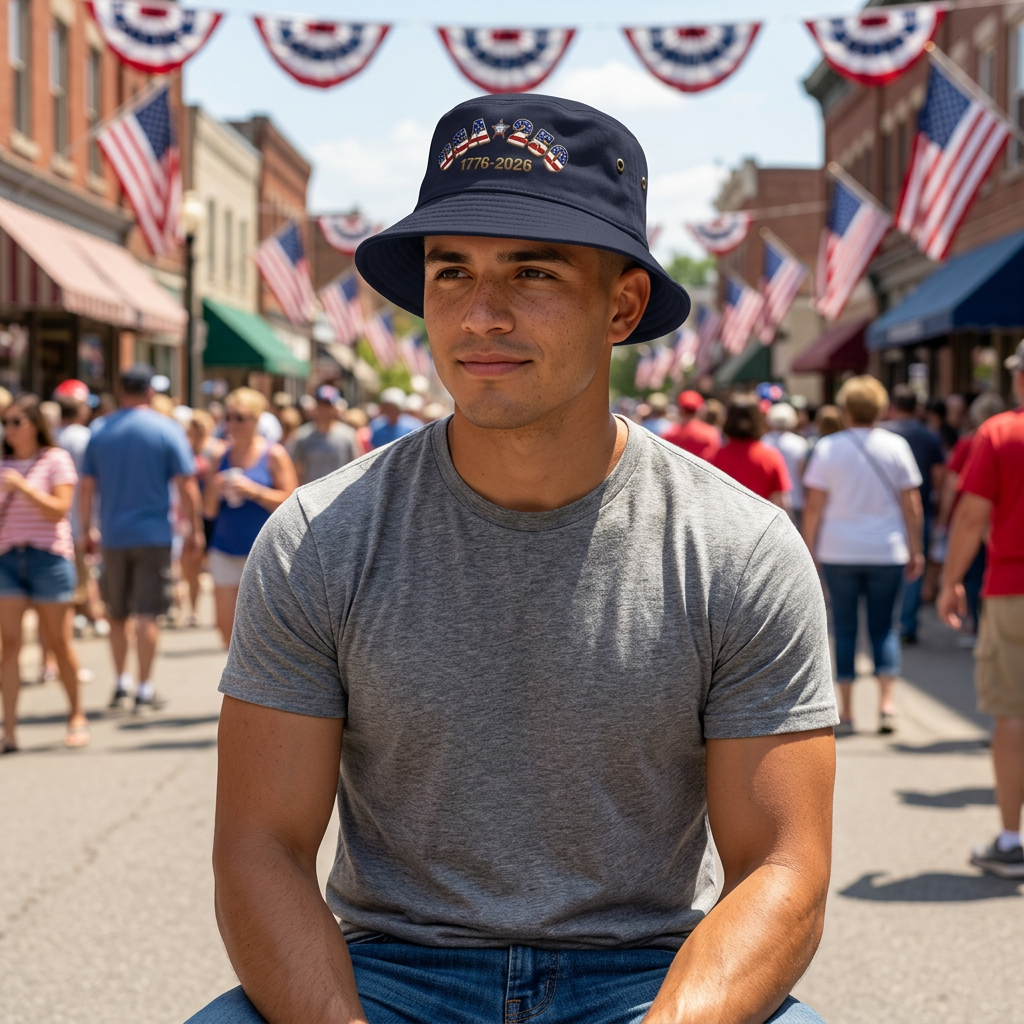 USA 1776-2026 Patriotic Bucket Hat | Fourth of July Celebration or Gardening