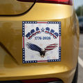 USA 250 Tribute Eagle Car Magnet | 1776-2026 American Flag Design, Square decal for car, blue