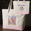 Ballerina Unicorn Rainbow Dance Bag Tote | Zippered Canvas Tote | Personalize