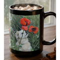 Earth's Crammed with Heaven Mug, Dog and Flowers, Inspirational, Gratitude Coffee Cup