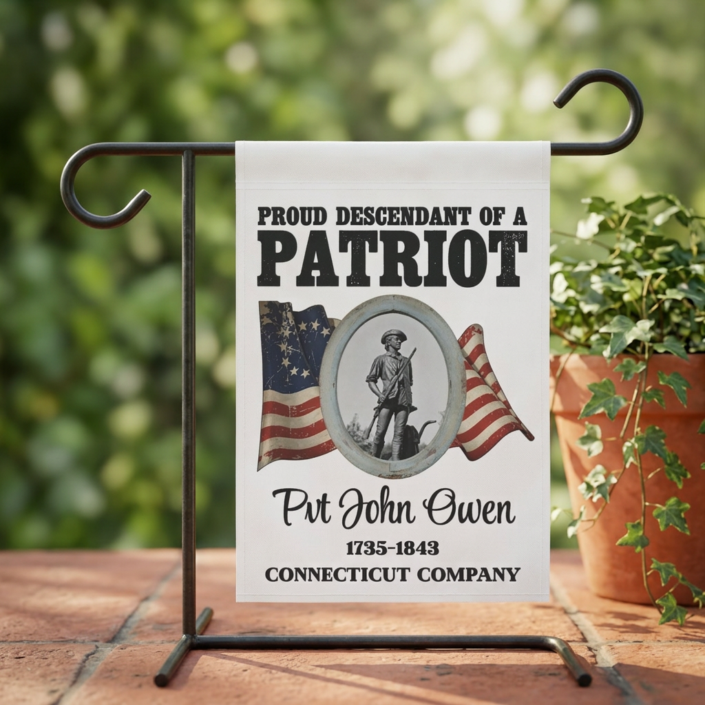 Proud Descendant of Patriot Personalized Banner Garden & House Banner | USA 250 Tribute