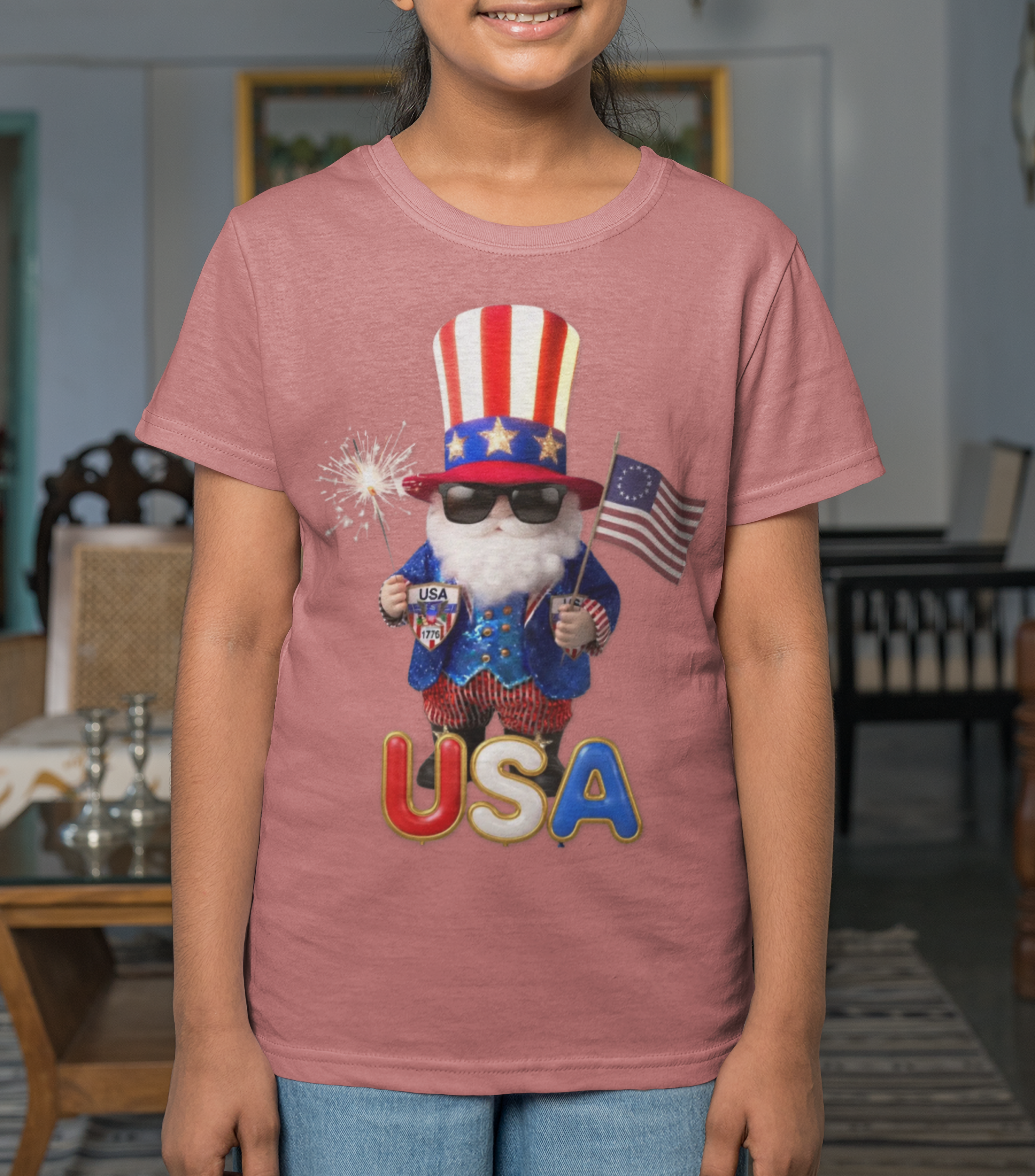 Patriotic Gnome USA Unisex Youth Tee | USA 250 Tribute
