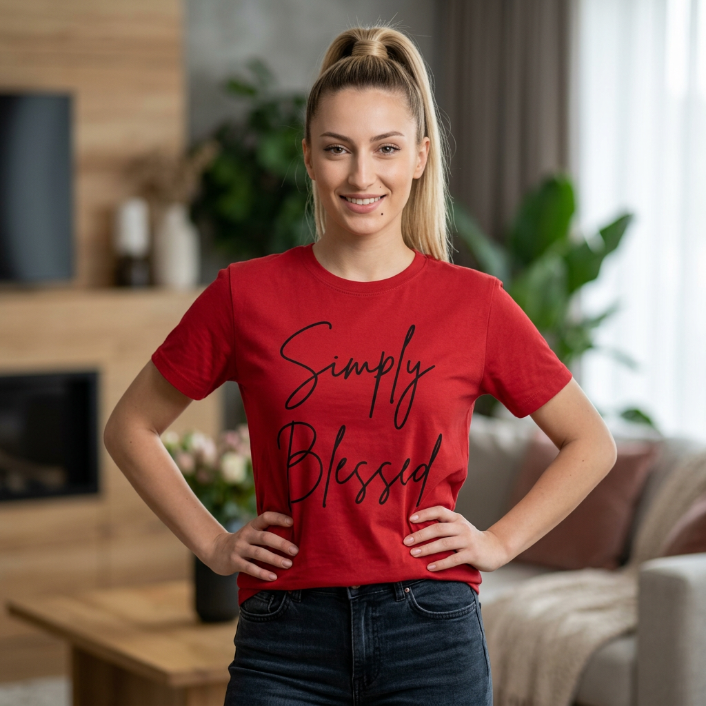 Simply Blessed Message Unisex Tee | Love, Gratitude, Faith T-Shirt