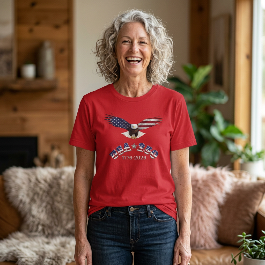 American Flag Eagle Unisex T-Shirt | Patriotic 1776-2026 Design, USA 250 Tribute
