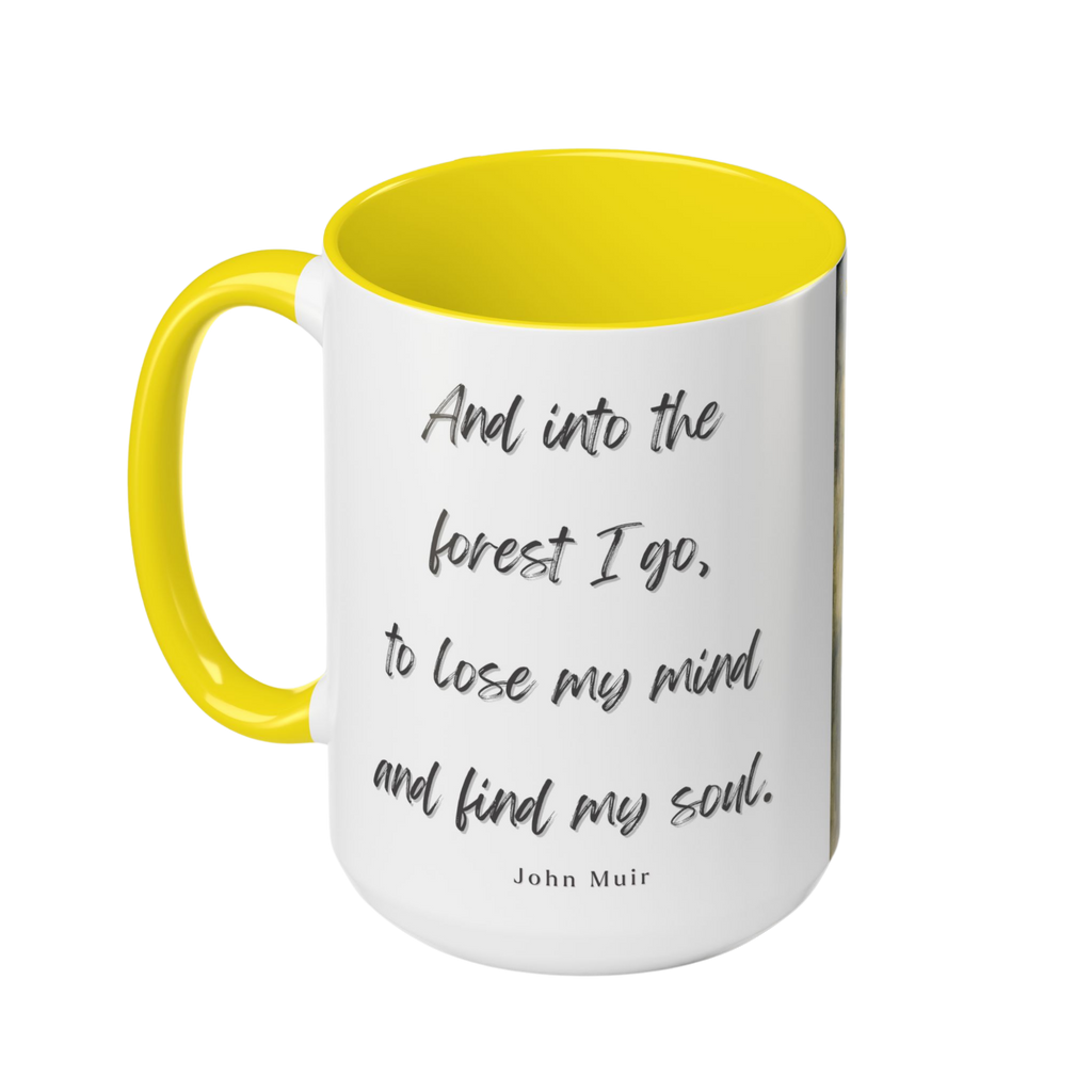 A Girl with Flowers Accent Coffee Mug | Vintage Nature Art, John Muir Quote