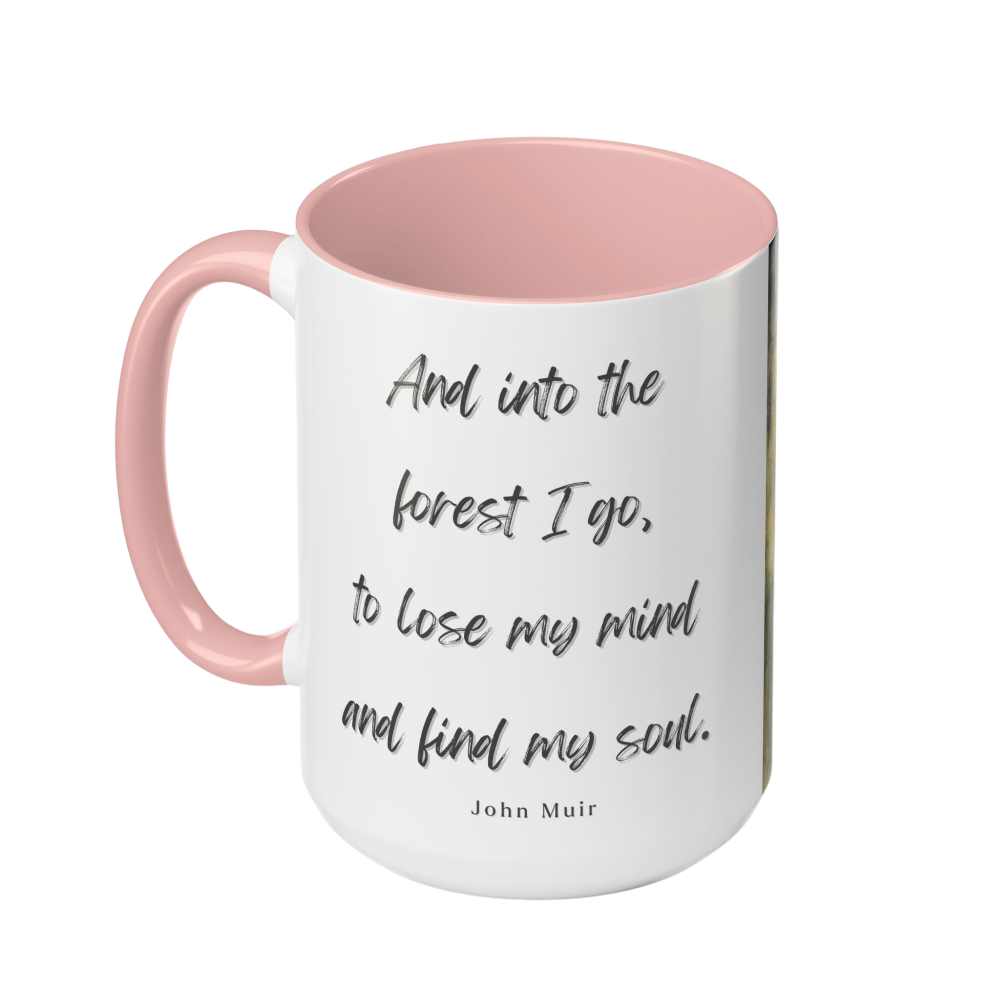 A Girl with Flowers Accent Coffee Mug | Vintage Nature Art, John Muir Quote