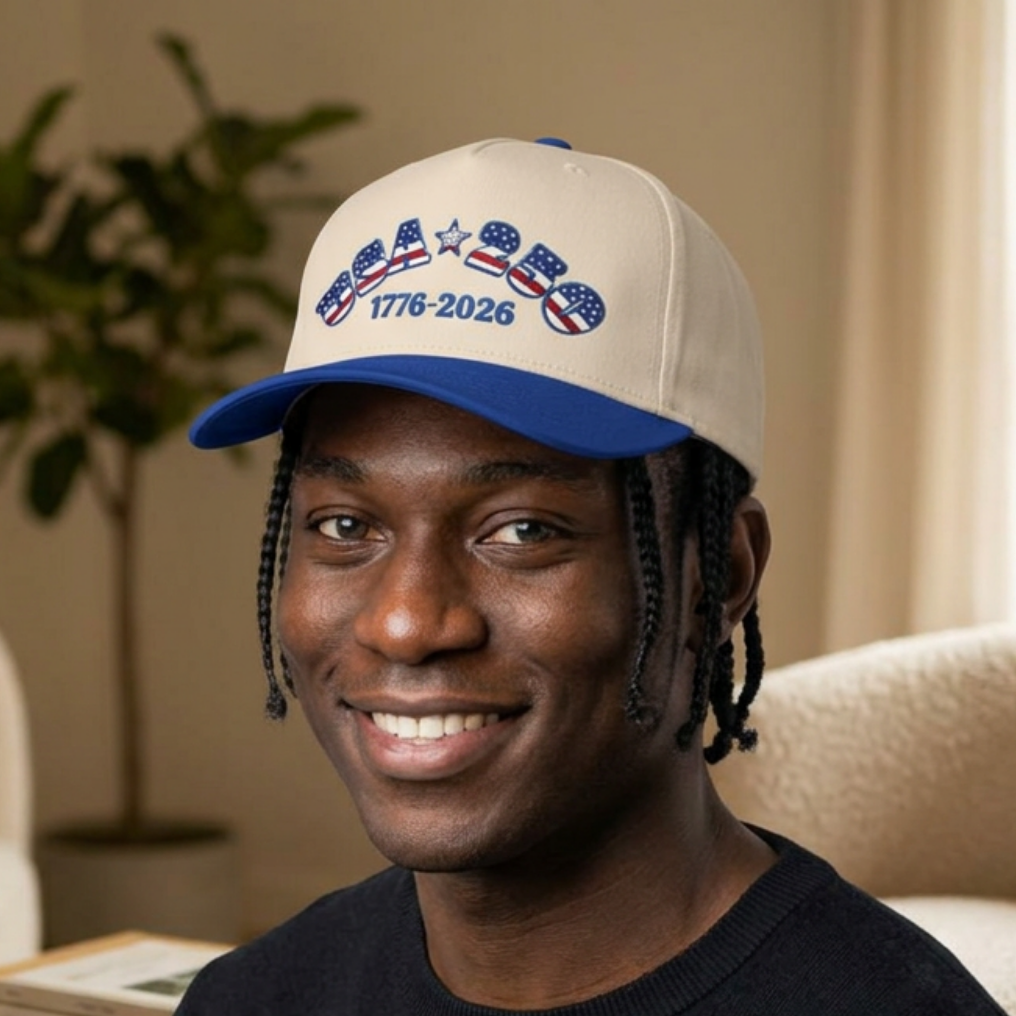 USA 250th Anniversary Baseball Cap — Patriotic 1776-2026 Mid Profile Hat