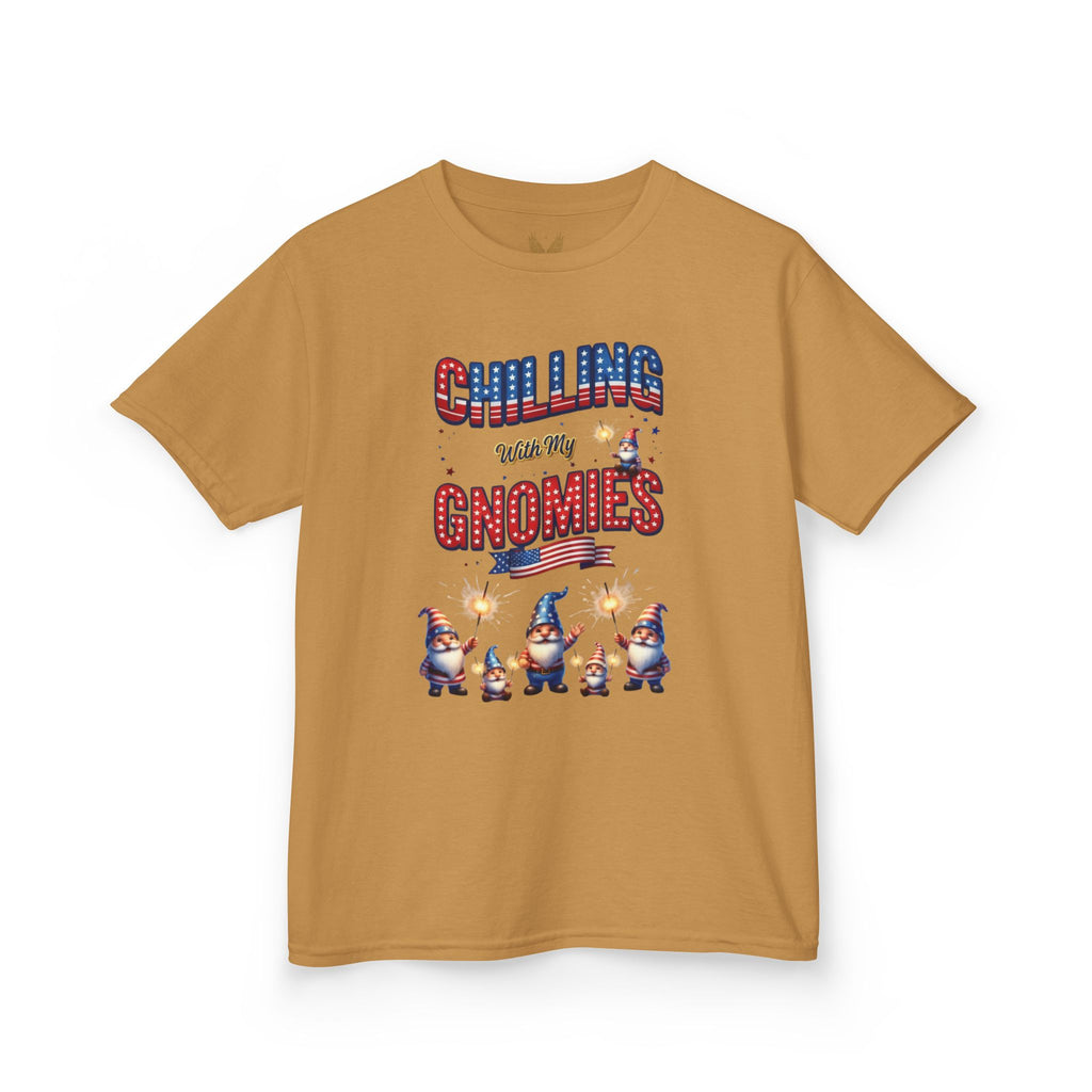 Chilling with My Gnomies Unisex Kids Tee | Patriotic Gnomes Fourth of July, USA 250