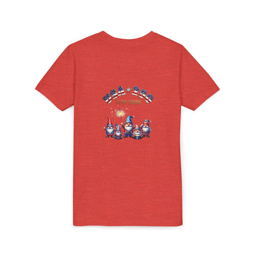Chilling With My Gnomies Unisex Youth Tee | Patriotic 4th of July, USA 250 Tribute