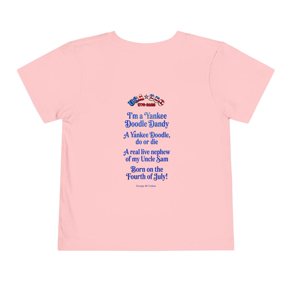 Uncle Sam Gnome Unisex Toddler Tee | USA Patriotic Fourth of July Shirt | Yankee Doodle Lyrics on back