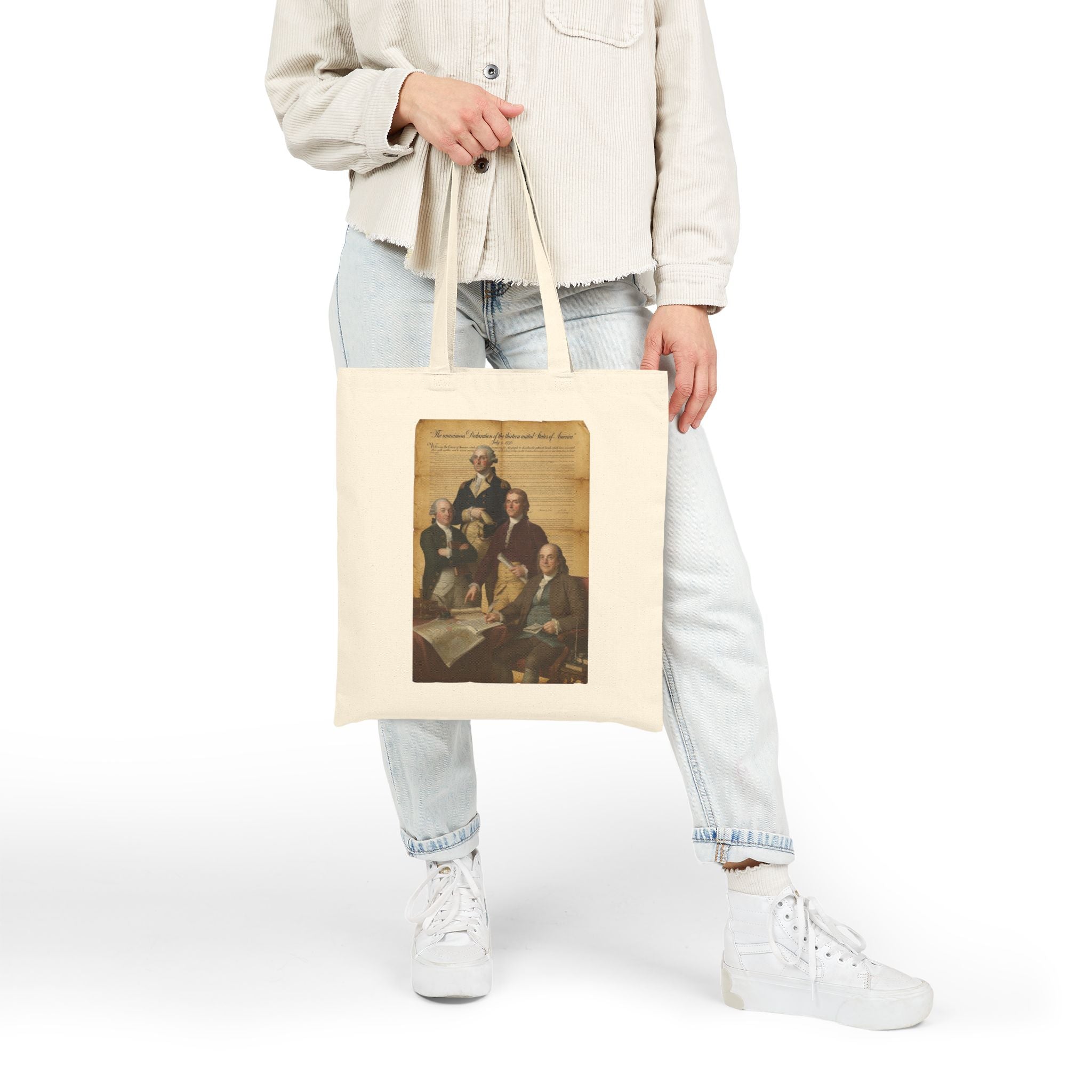 Founding Fathers 250 Anniversary Tote Bag | Patriotic Eagle American Flag Tribute