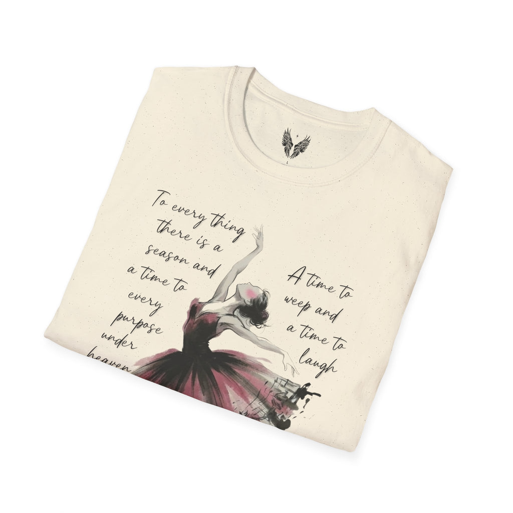 Ballet Dancer Watercolor, T-Shirt | Dance Quote Graphic Tee | Ecclesiastes 3:1-4 a time to dance