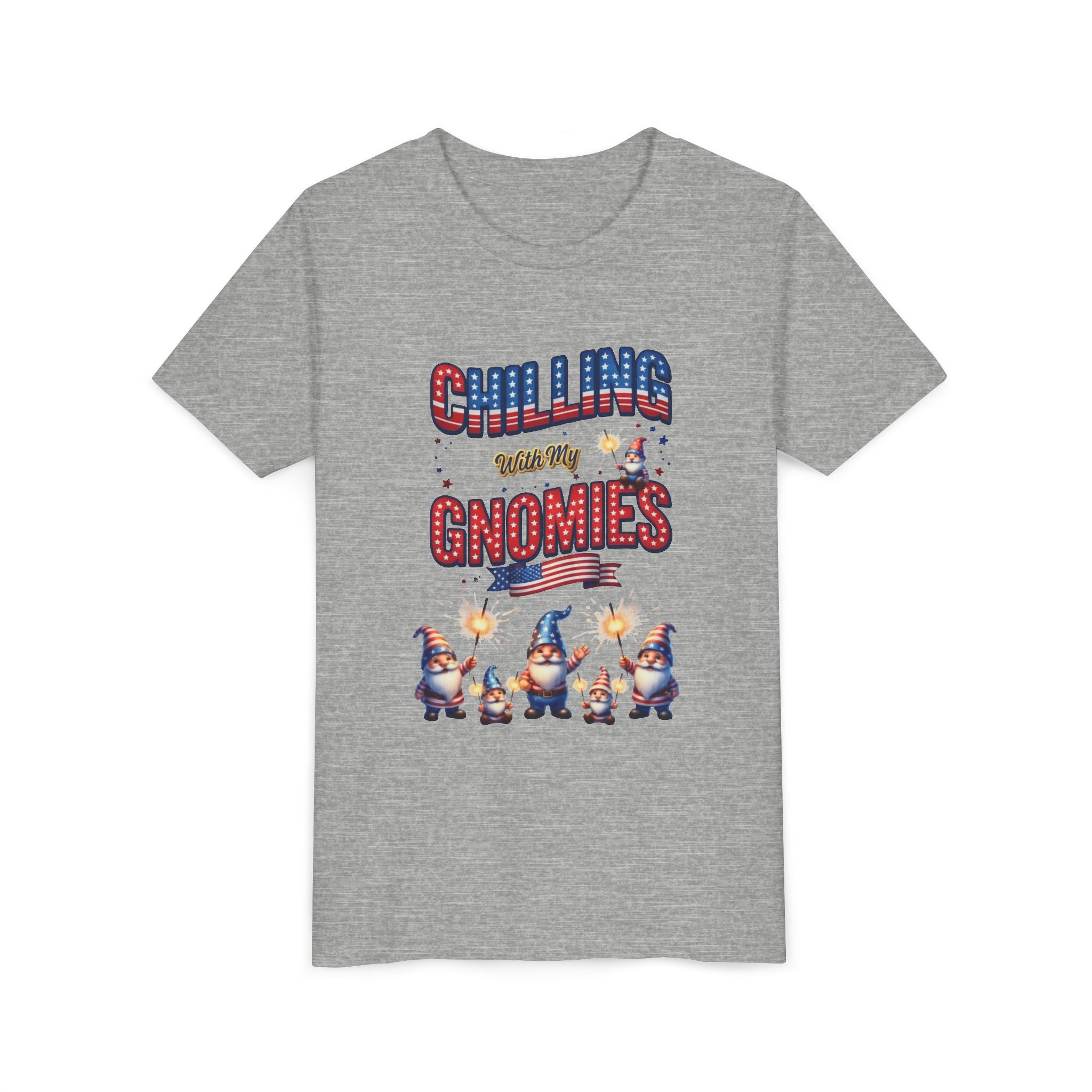 Chilling With My Gnomies Unisex Youth Tee | Patriotic 4th of July, USA 250 Tribute