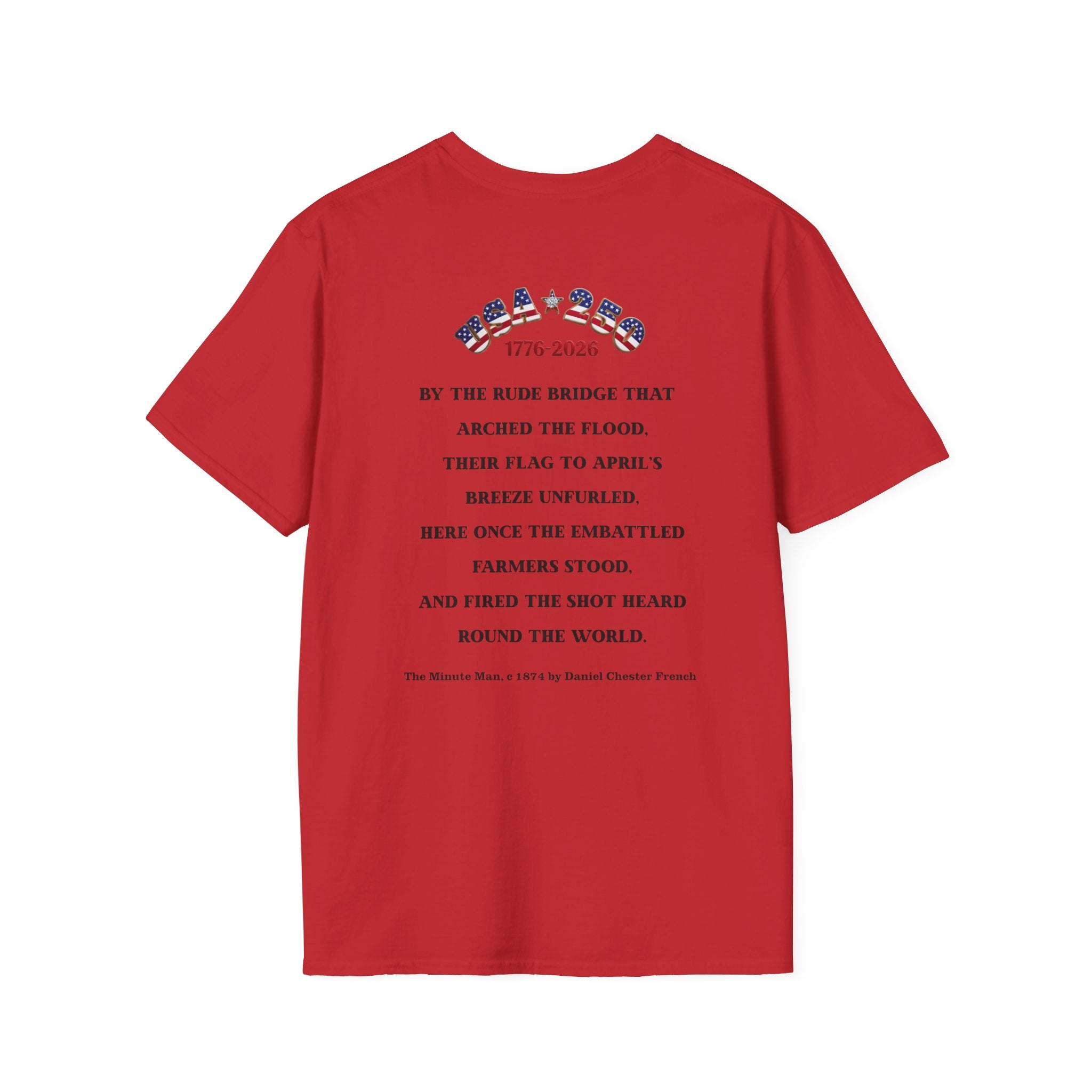 Proud Descendant of a Patriot Unisex T-Shirt | USA 250 Tribute, Personalized, Minute Man Tribute on Back
