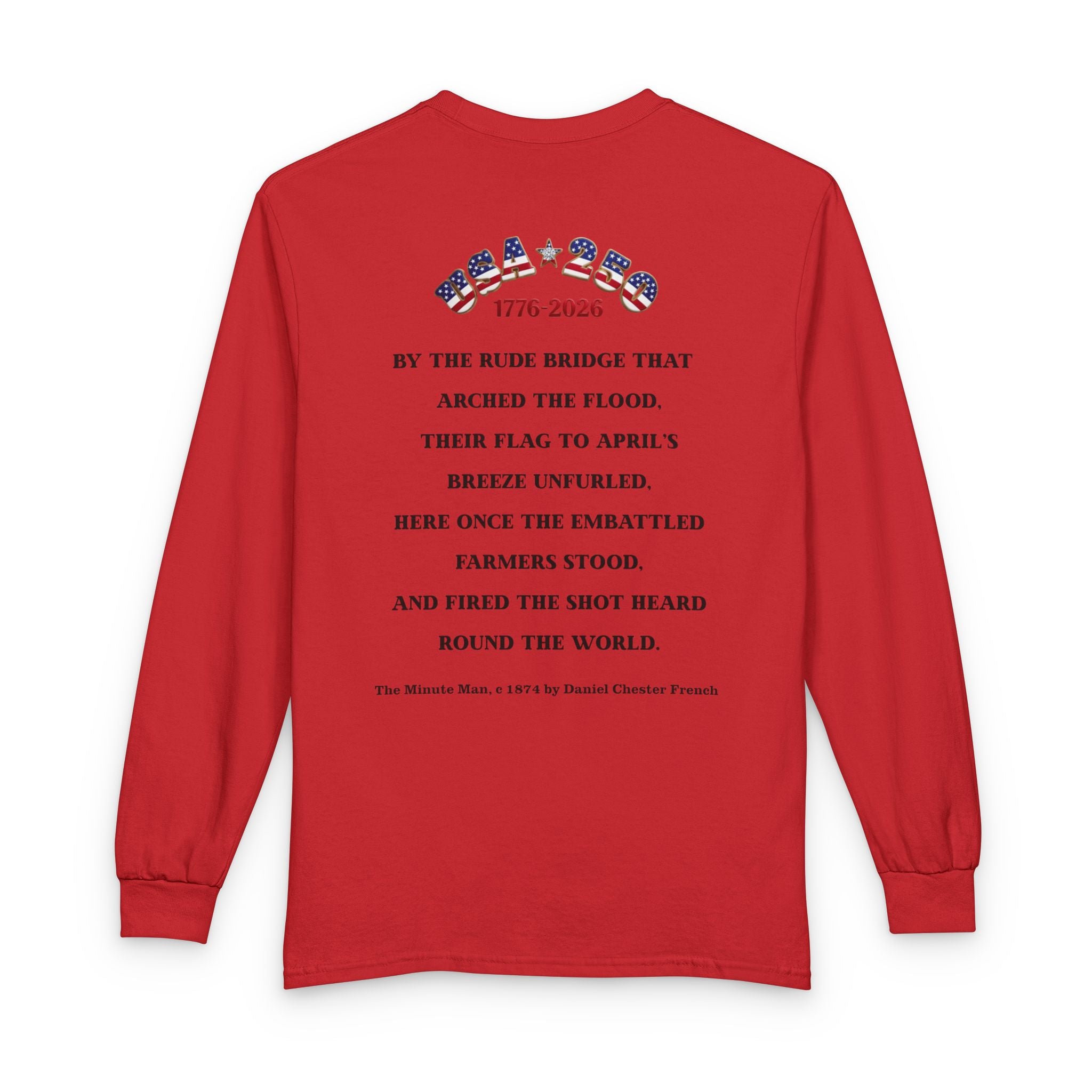 Proud Descendant of a Patriot Unisex Long Sleeve Tee | Patriot Ancestor USA 250, Personalized