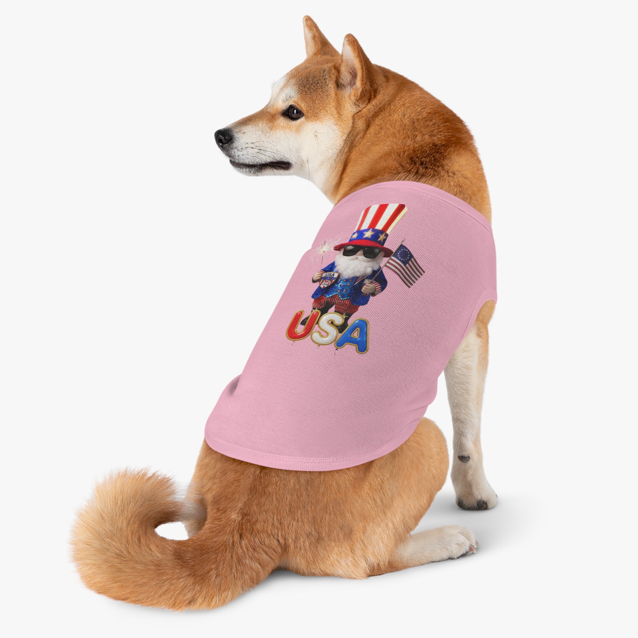 Uncle Sam Patriotic Pet Tank Top | American Flag Dog Shirt, USA 250 Tribute