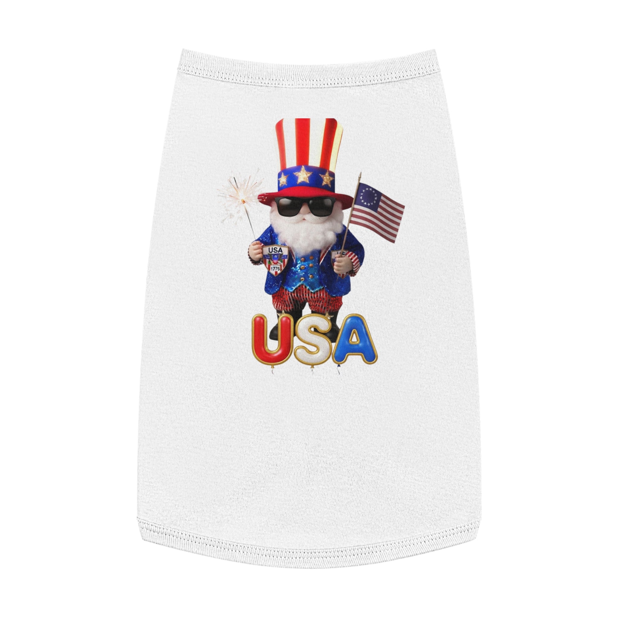 Uncle Sam Patriotic Pet Tank Top | American Flag Dog Shirt, USA 250 Tribute