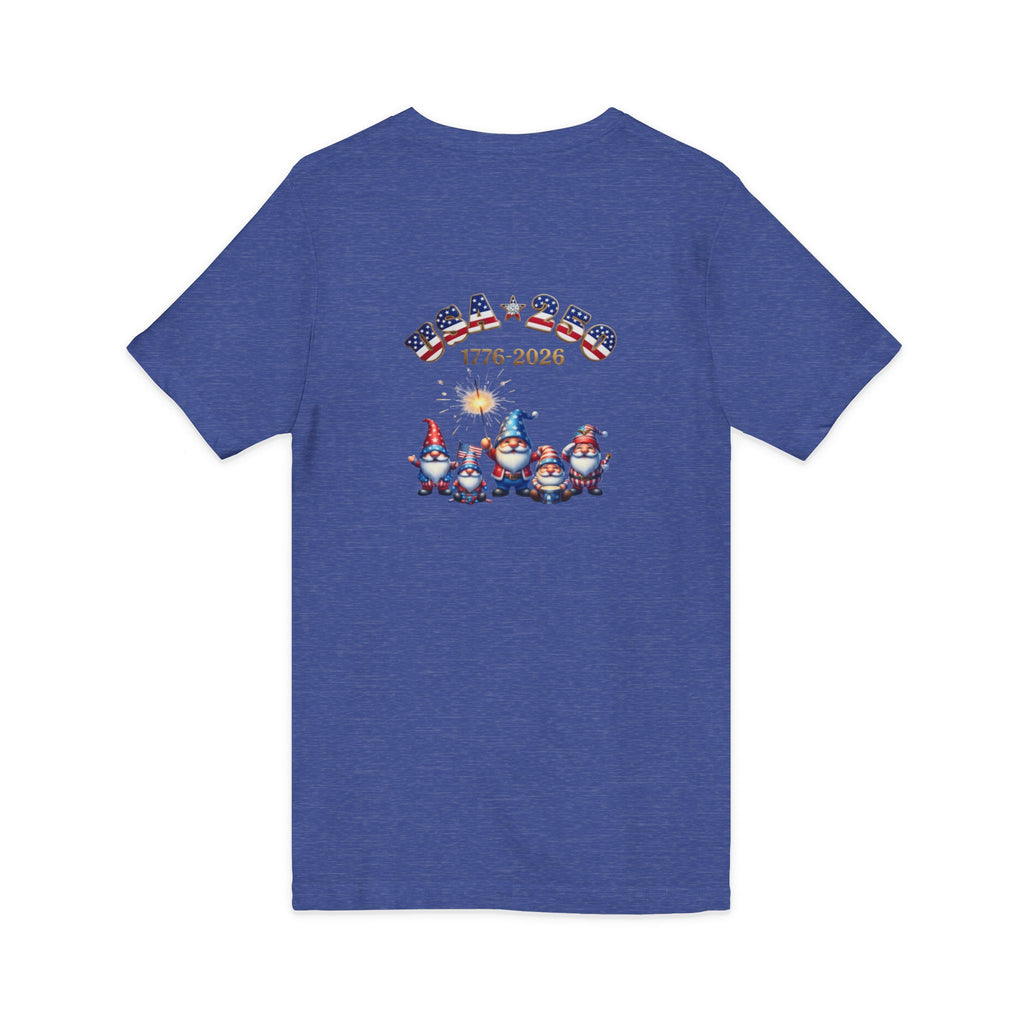 Patriotic Gnomes V-Neck Tee – 'Chilling with My Gnomies' 4th of July Shirt