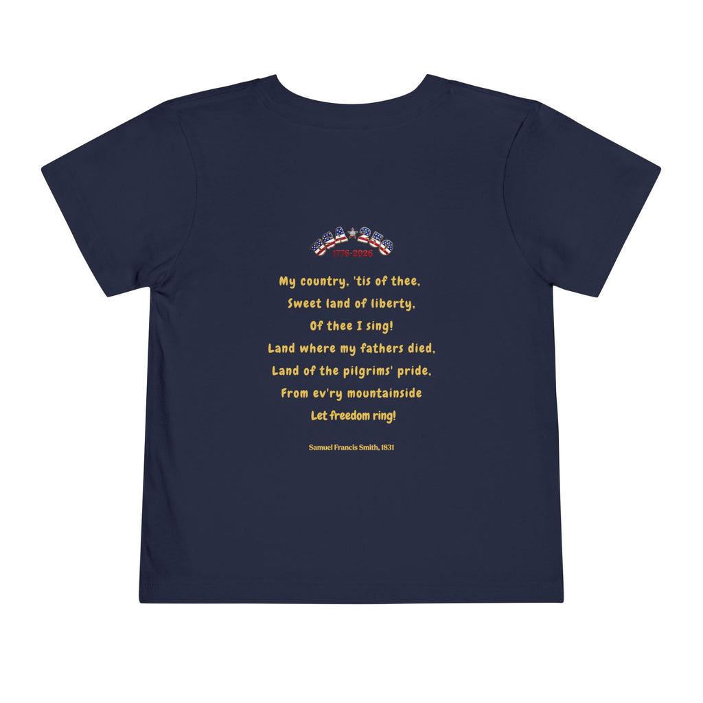 Of Thee I Sing! "My Country 'Tis of Thee Lyrics Toddler Tee | USA 250 Tribute, Patriotic Fun