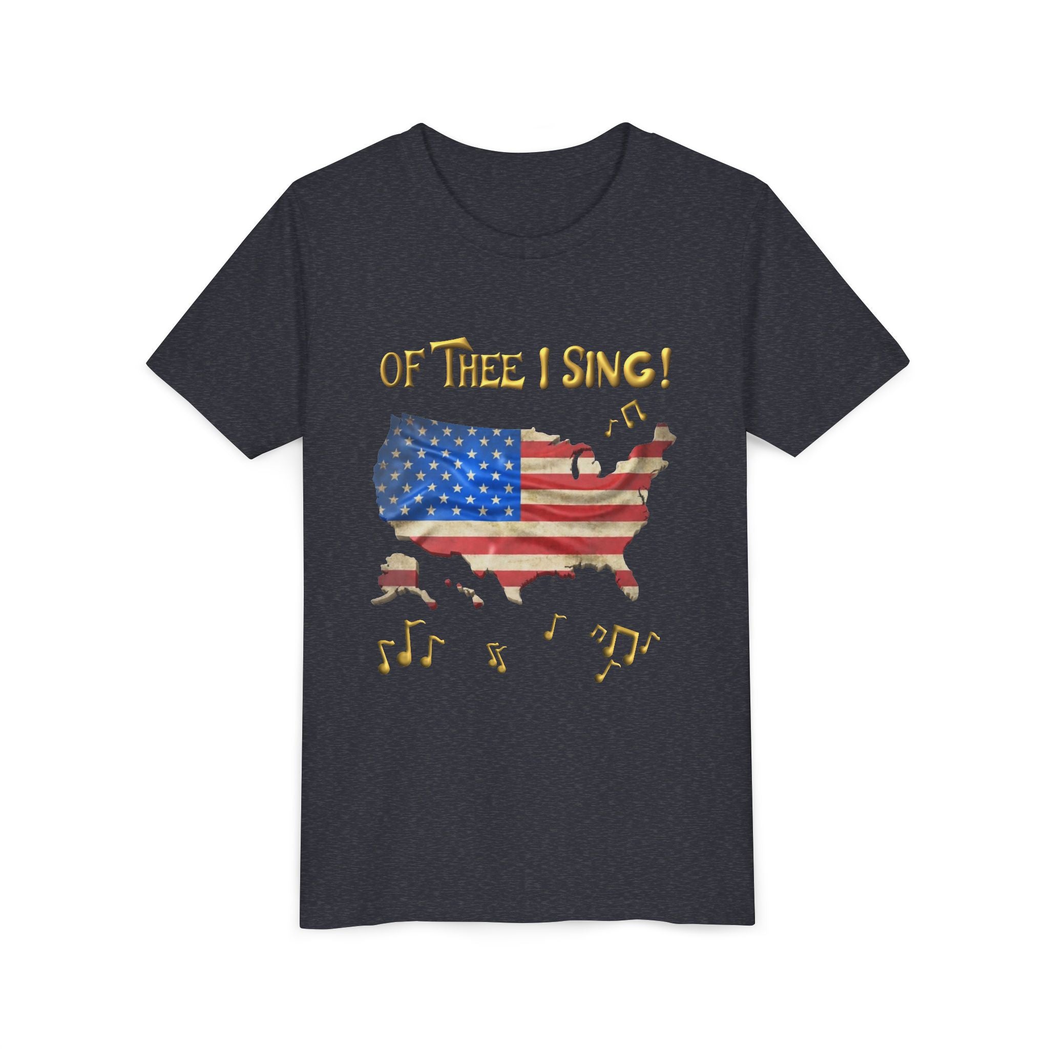 Of Thee I Sing Unisex Youth Tee | Patriotic Stars Stripes, USA 250 Tribute