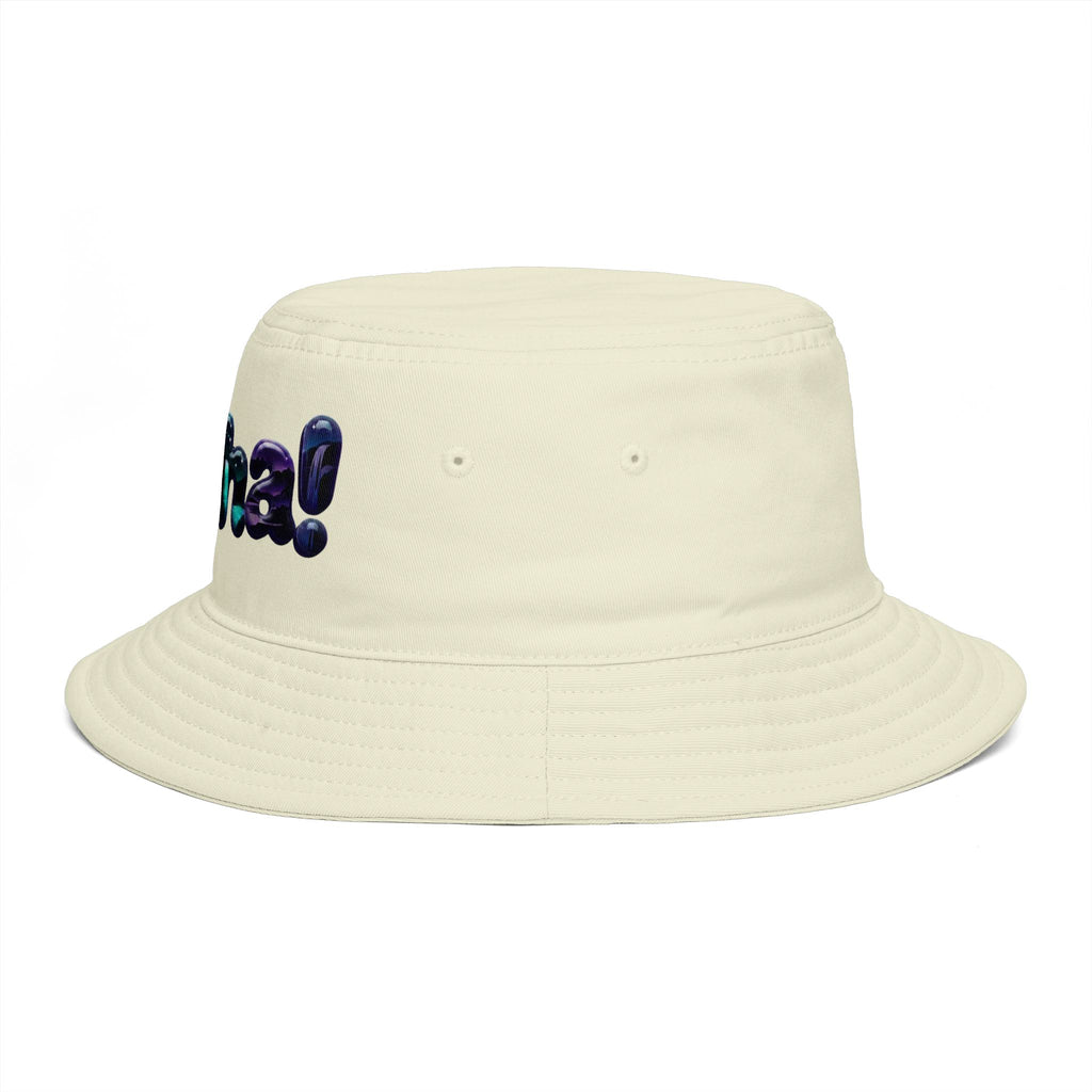 Aloha! Bubble Letter Print Bucket Hat | Tropical Hawaii Surf Vibes