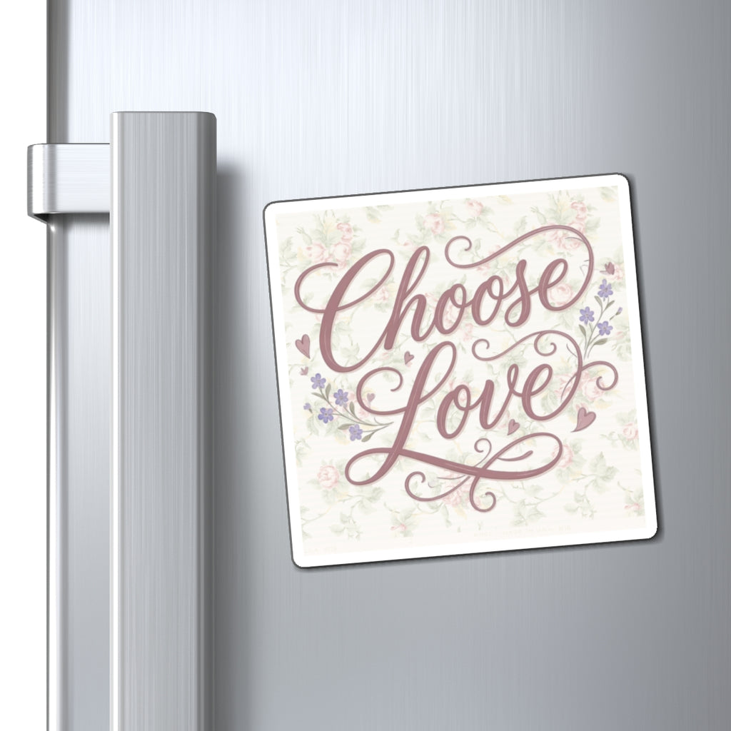 Choose Love magnet | floral script refrigerator magnet