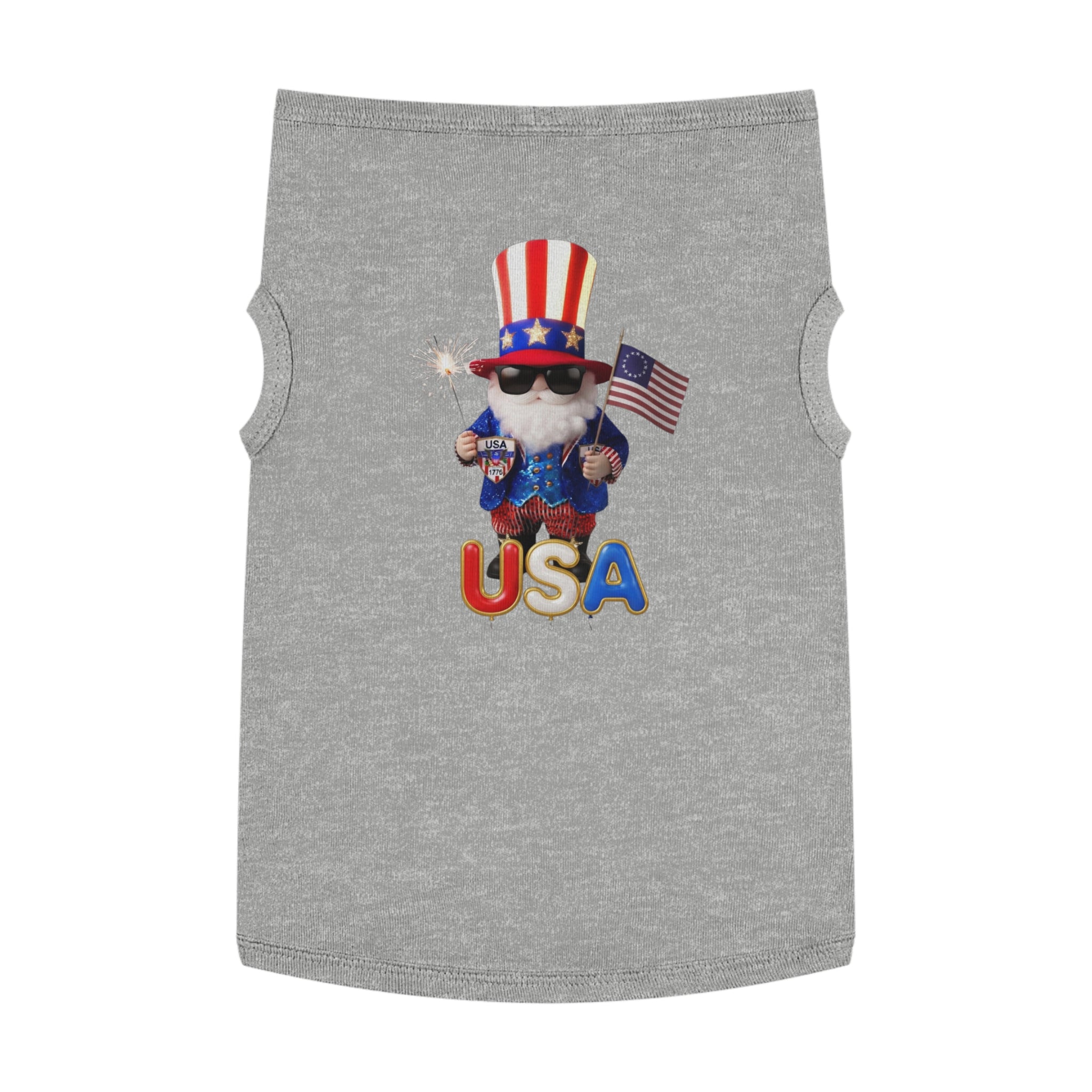 Uncle Sam Patriotic Pet Tank Top | American Flag Dog Shirt, USA 250 Tribute