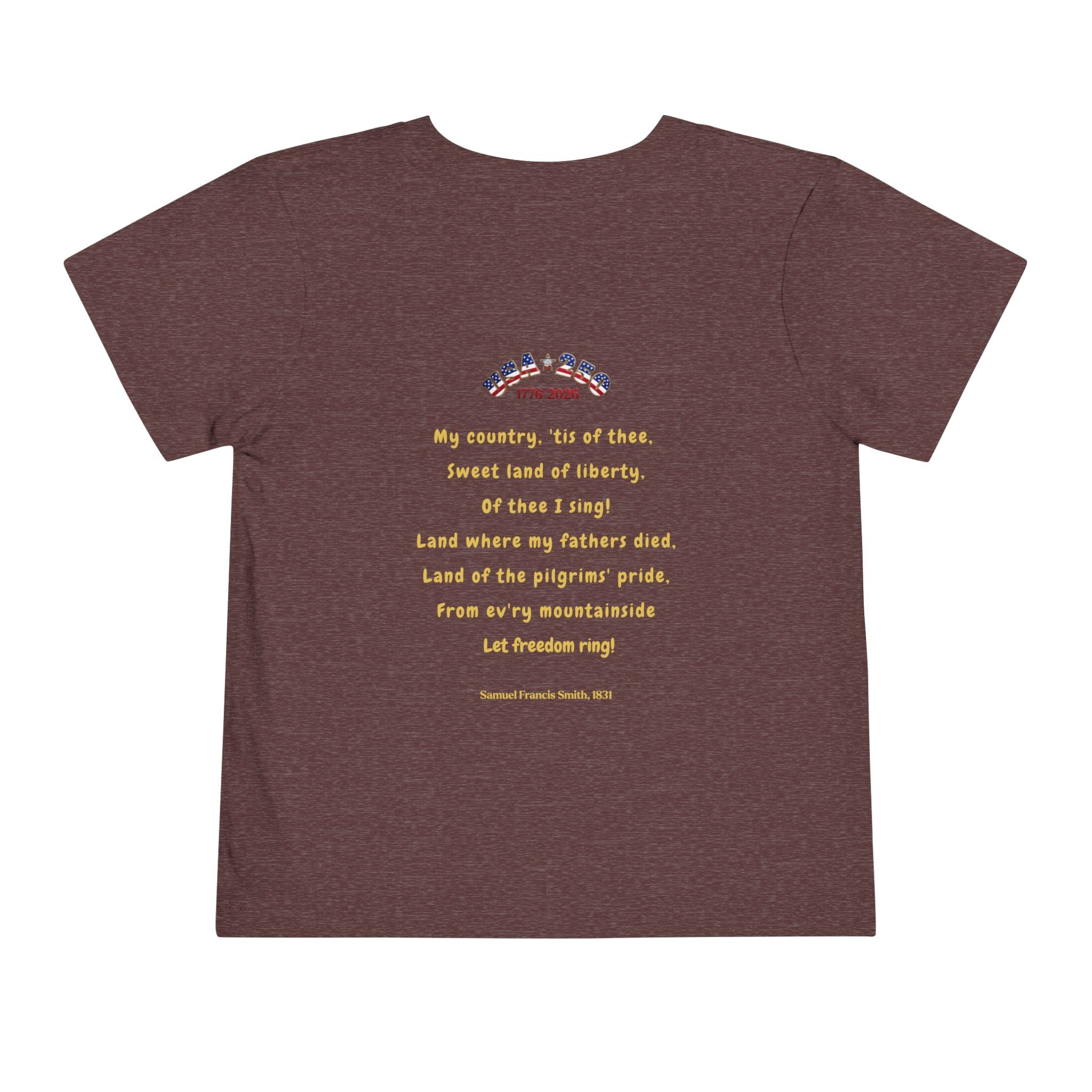 Of Thee I Sing! "My Country 'Tis of Thee Lyrics Toddler Tee | USA 250 Tribute, Patriotic Fun