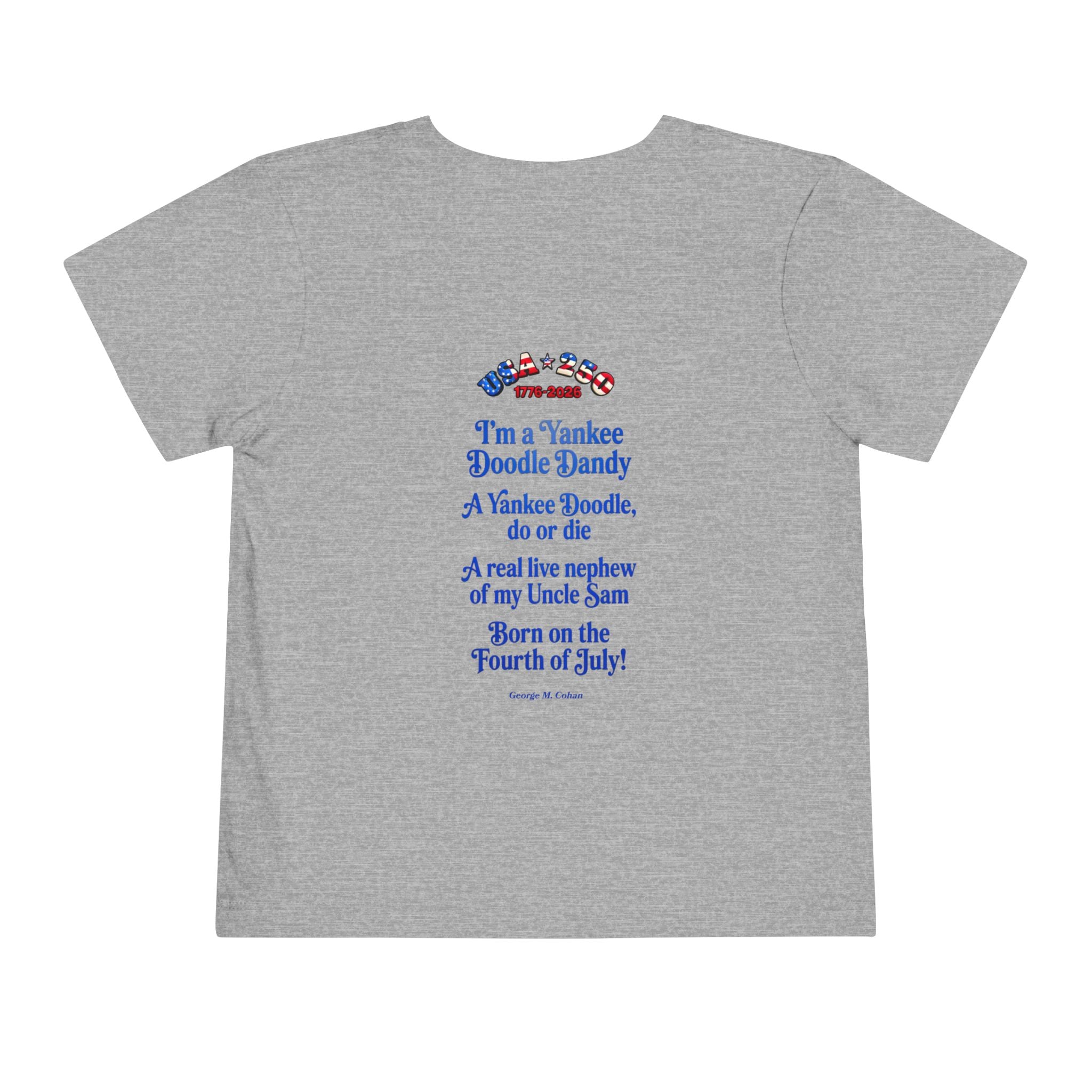 Uncle Sam Gnome Unisex Toddler Tee | USA Patriotic Fourth of July Shirt | Yankee Doodle Lyrics on back
