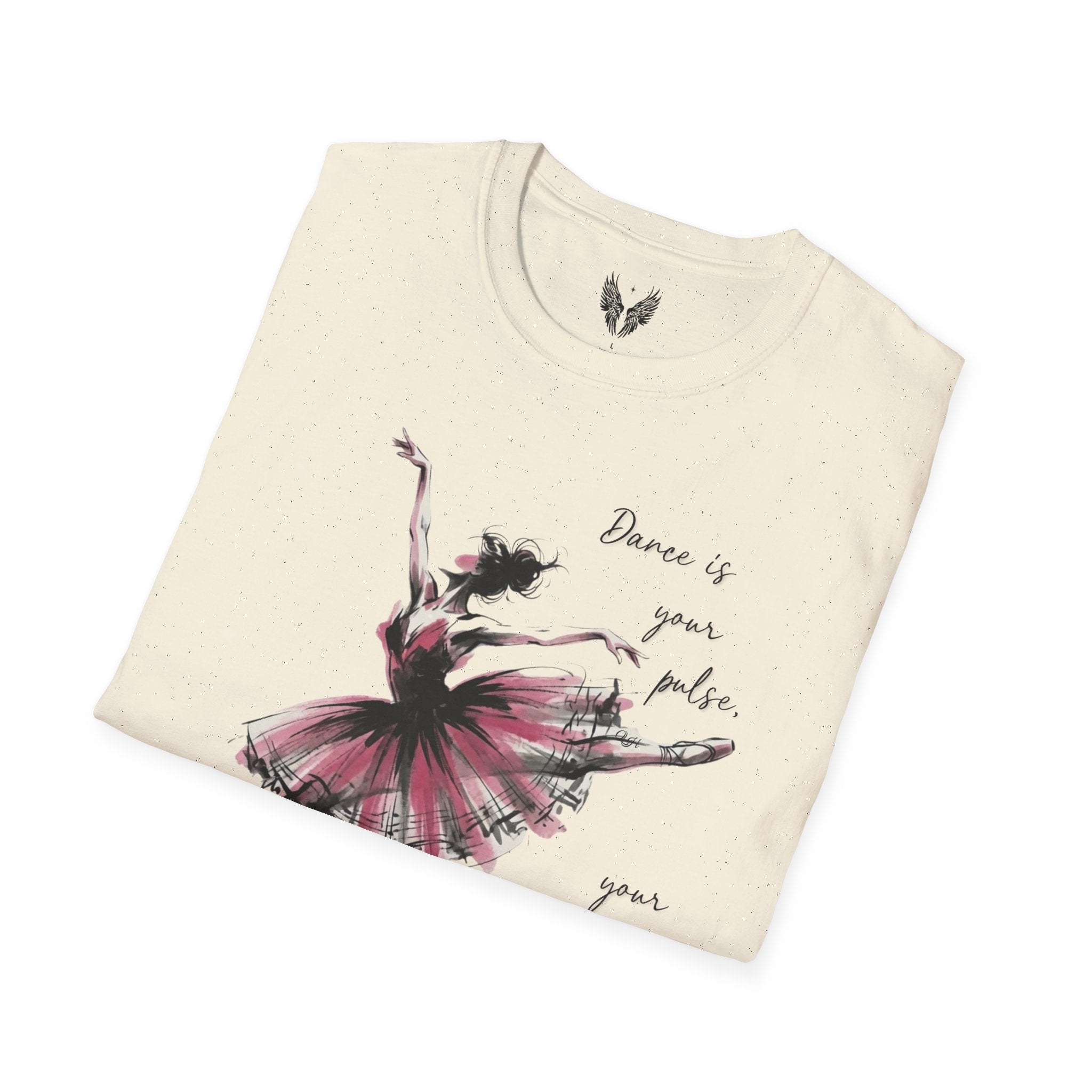 Ballet Dancer Illustration T-Shirt | Dance is Your Pulse Quote Jacques d'Amboise