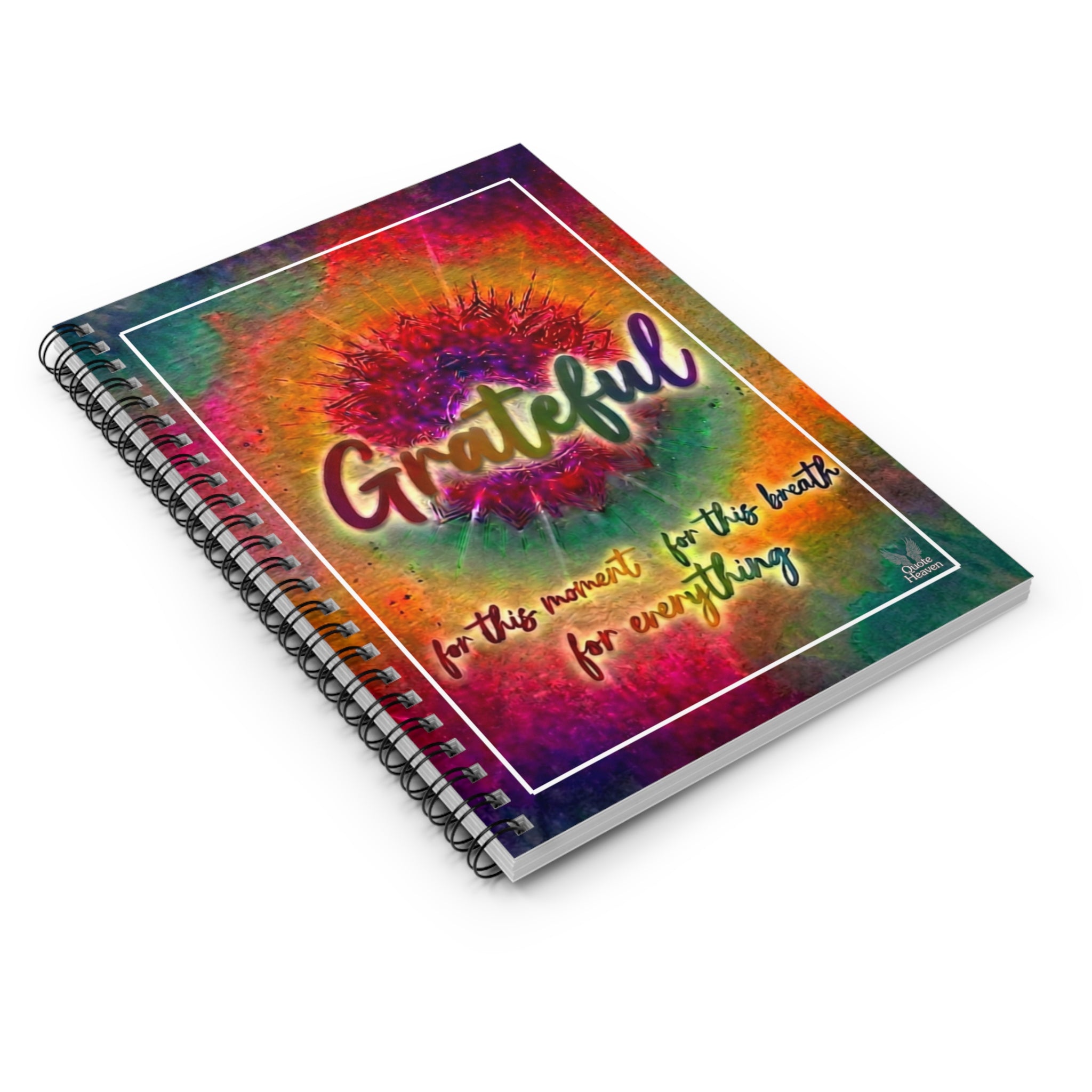 Grateful Journal "for this moment, for this breath, for everything" Ruled Spiral Notebook