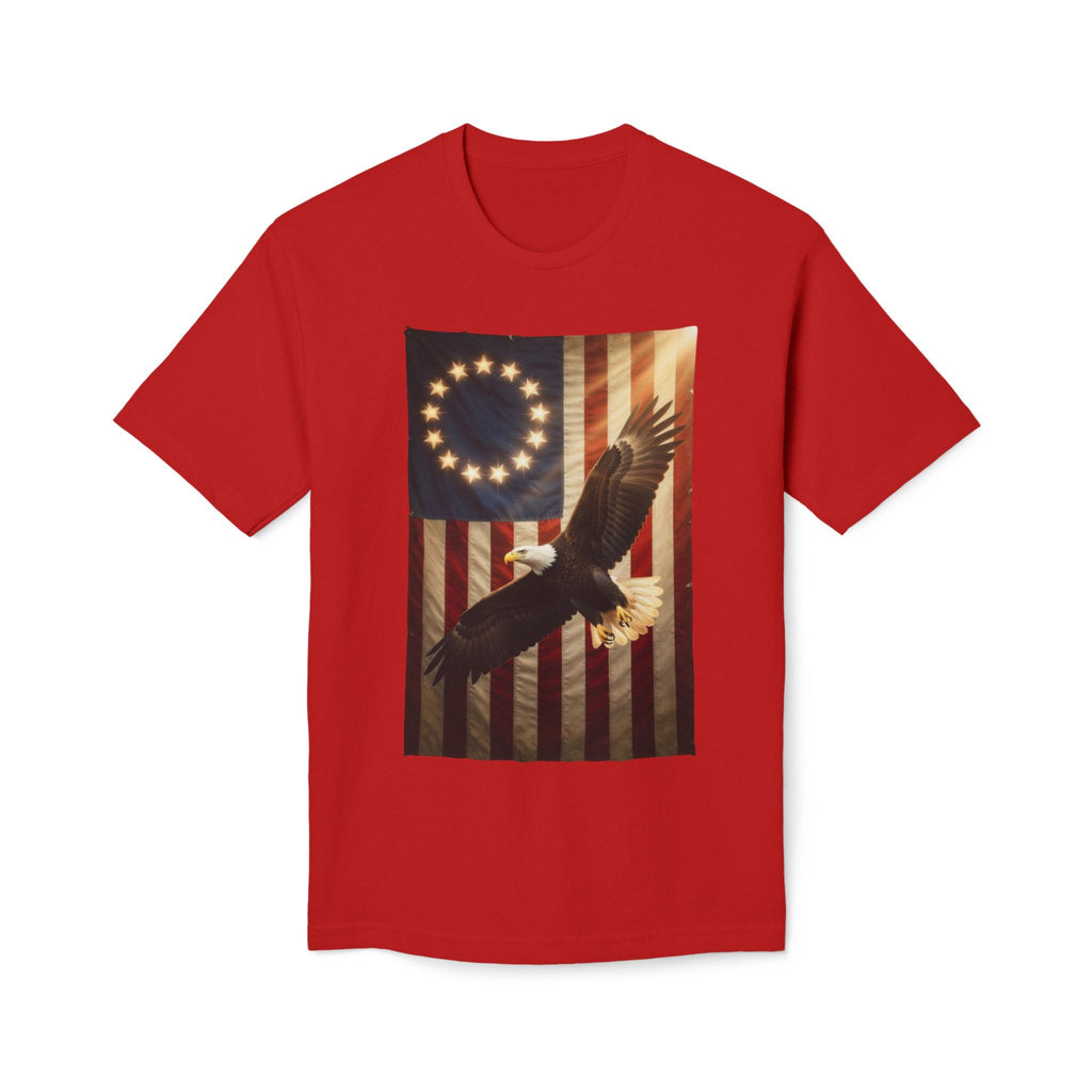 Betsy Ross Flag Soaring Eagle Unisex T-Shirt | USA 250 1776-2026, The Flag Speaks poem
