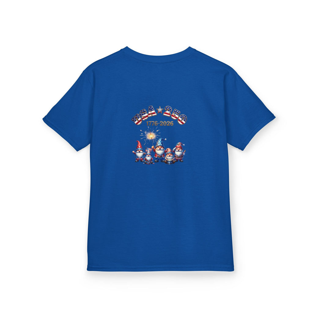 Chilling with My Gnomies Unisex Kids Tee | Patriotic Gnomes Fourth of July, USA 250