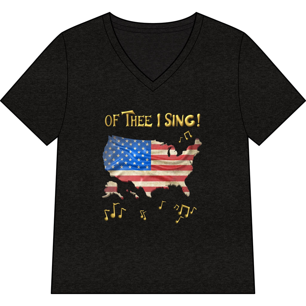 My Country 'Tis of Thee Patriotic Flag Tee | Vintage V-neck