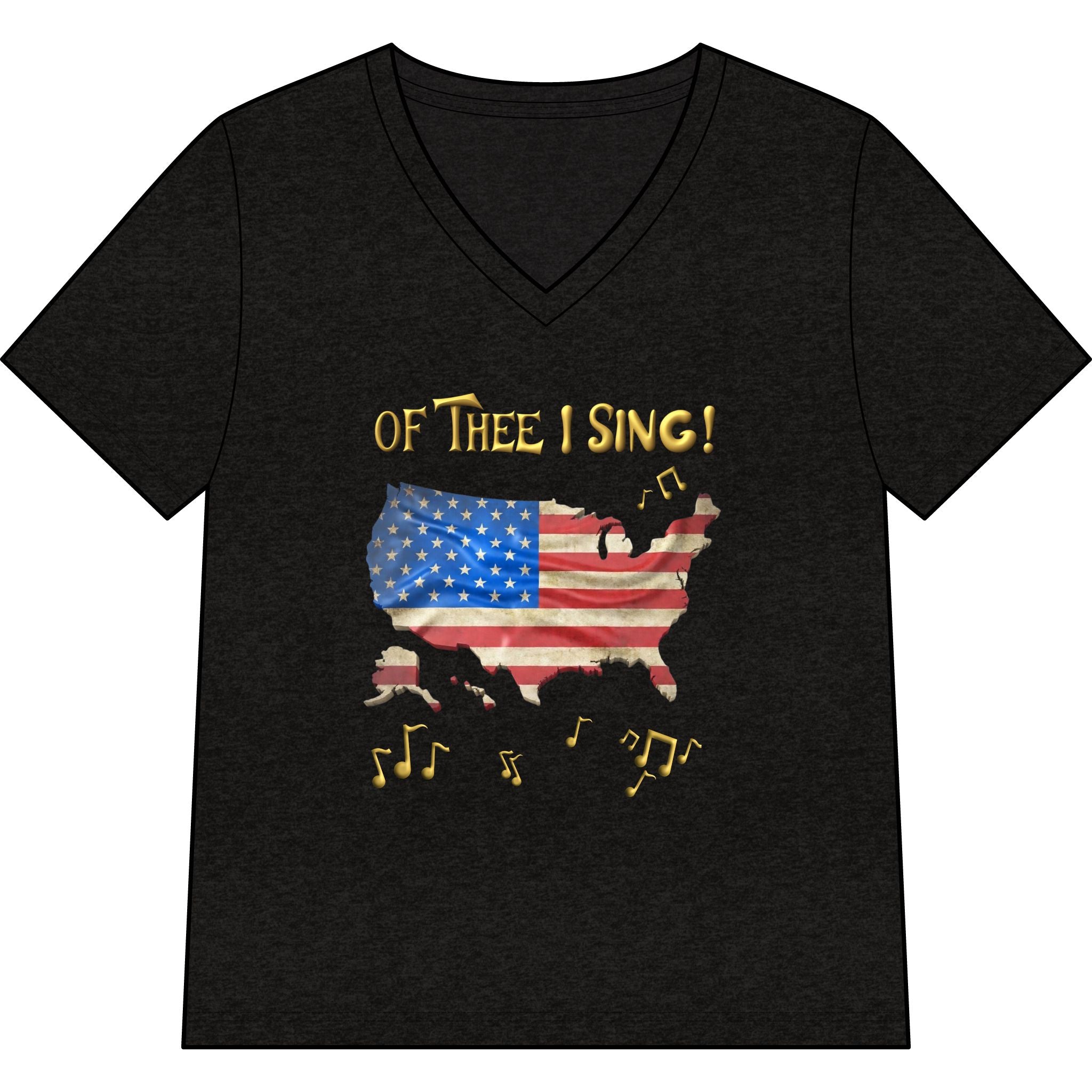 My Country 'Tis of Thee Patriotic Flag Tee | Vintage V-neck