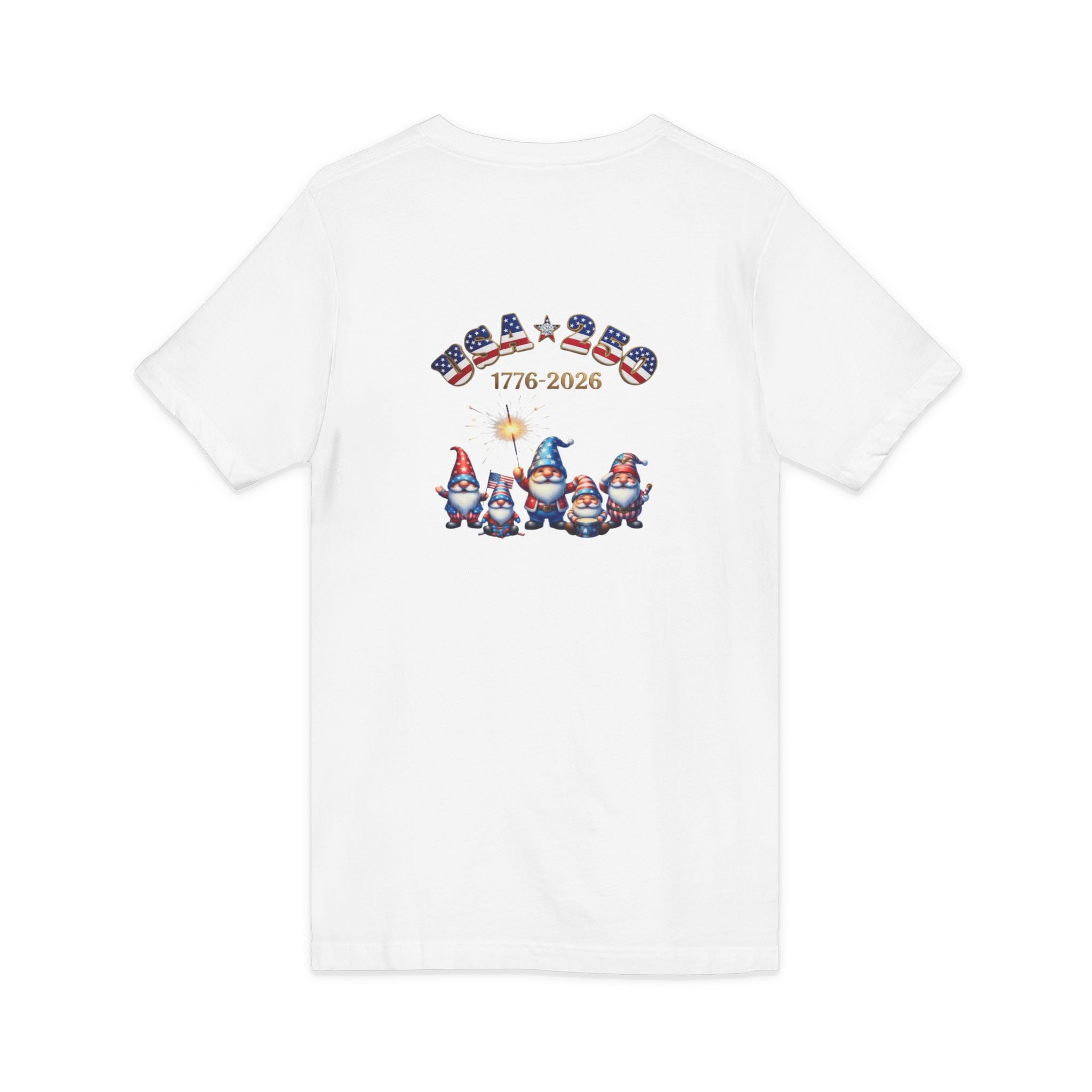 Patriotic Gnomes V-Neck Tee – 'Chilling with My Gnomies' 4th of July Shirt