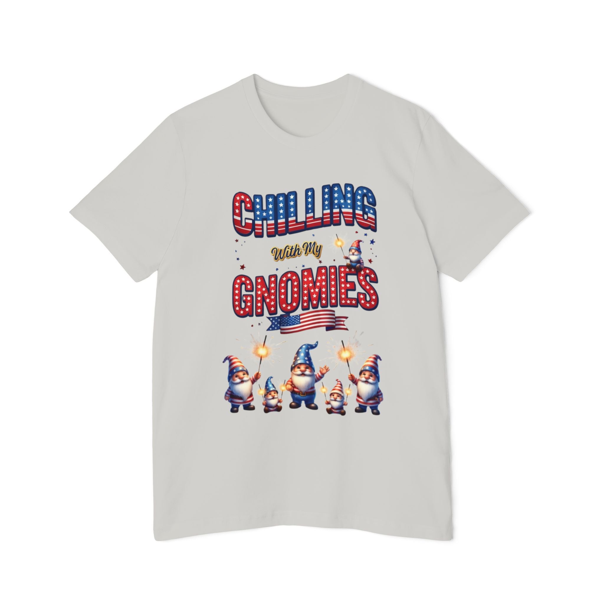 Chilling with My Gnomies Patriotic Unisex T-Shirt | USA 250, 1776-2026