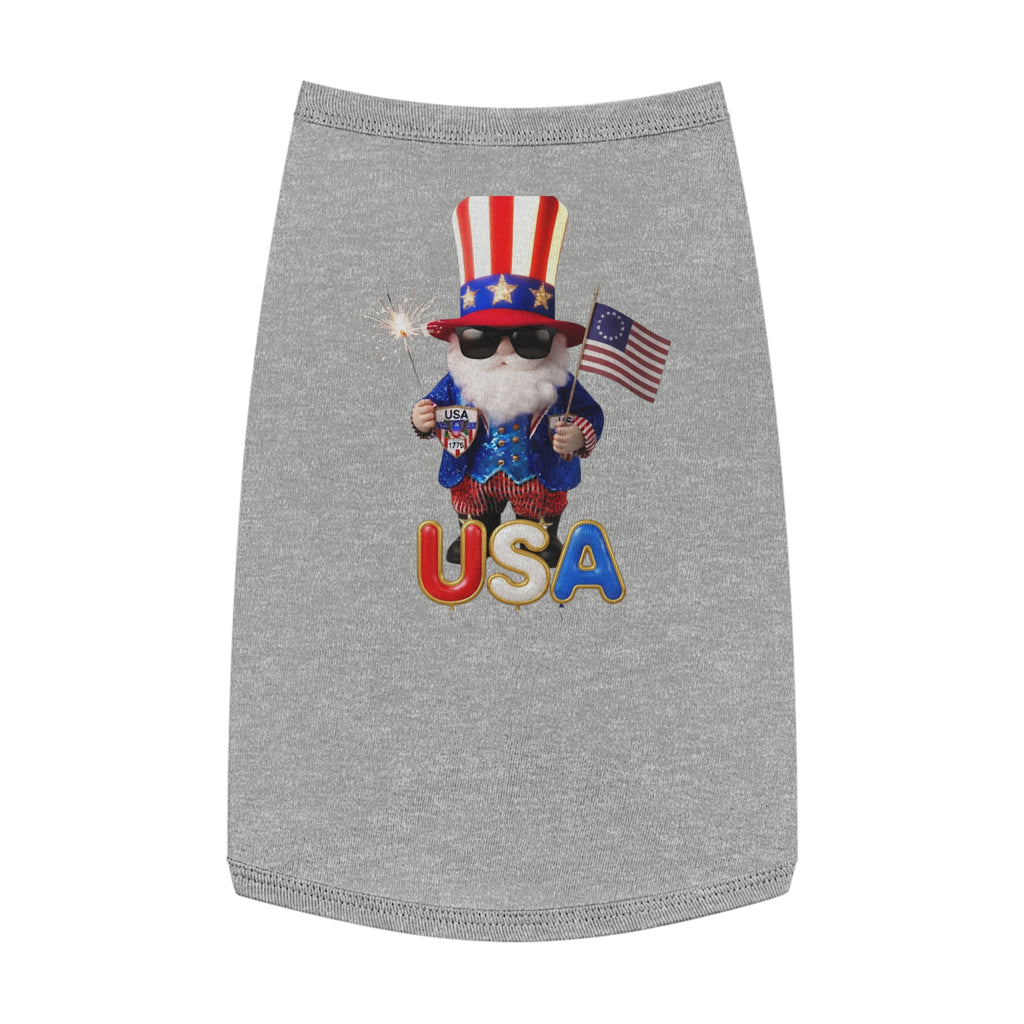 Uncle Sam Patriotic Pet Tank Top | American Flag Dog Shirt, USA 250 Tribute