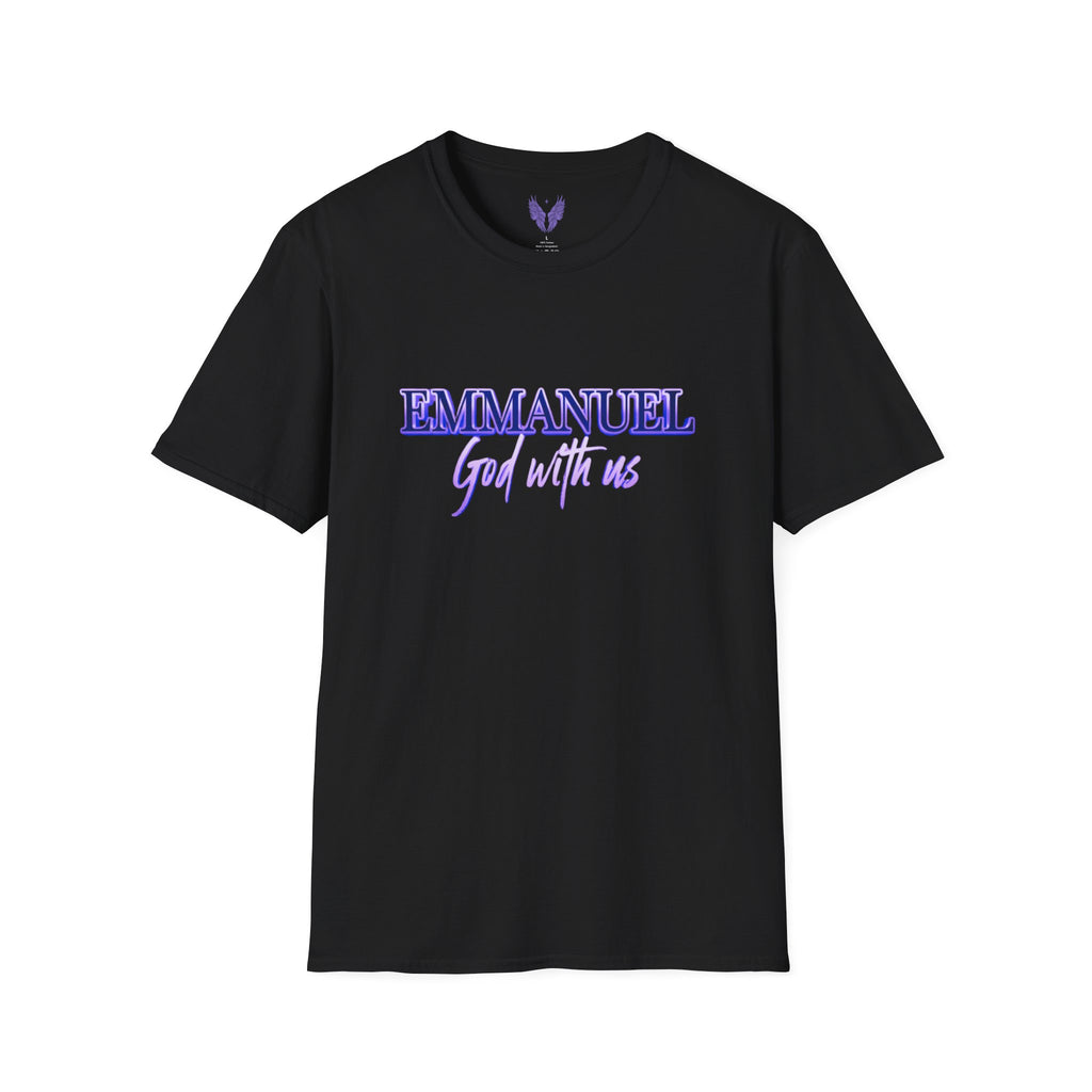 Emmanuel "God with us" Name of God Unisex T-Shirt | Purple Script Tee
