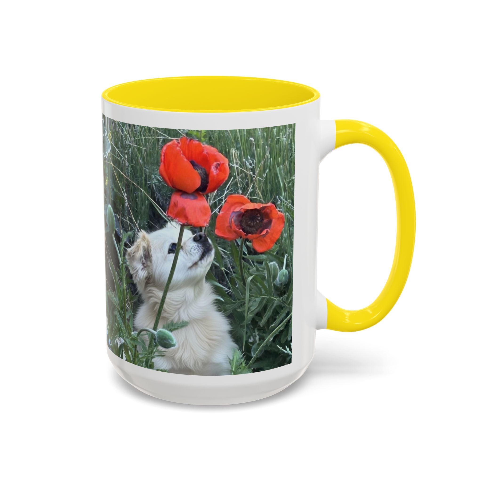 Smelling the Flowers 15 oz Gratitude Mug | With quote from "Auguries of Innocence", William Blake