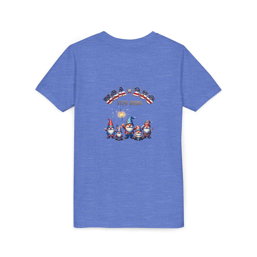 Chilling With My Gnomies Unisex Youth Tee | Patriotic 4th of July, USA 250 Tribute